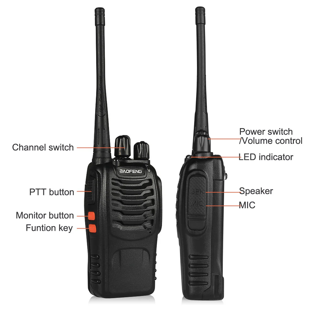 Baofeng BF-888S [4 Pack] | UHF |  5W | 16CH | CTCSS/DCS | Emergency Alarm | Flashlight - Image 5