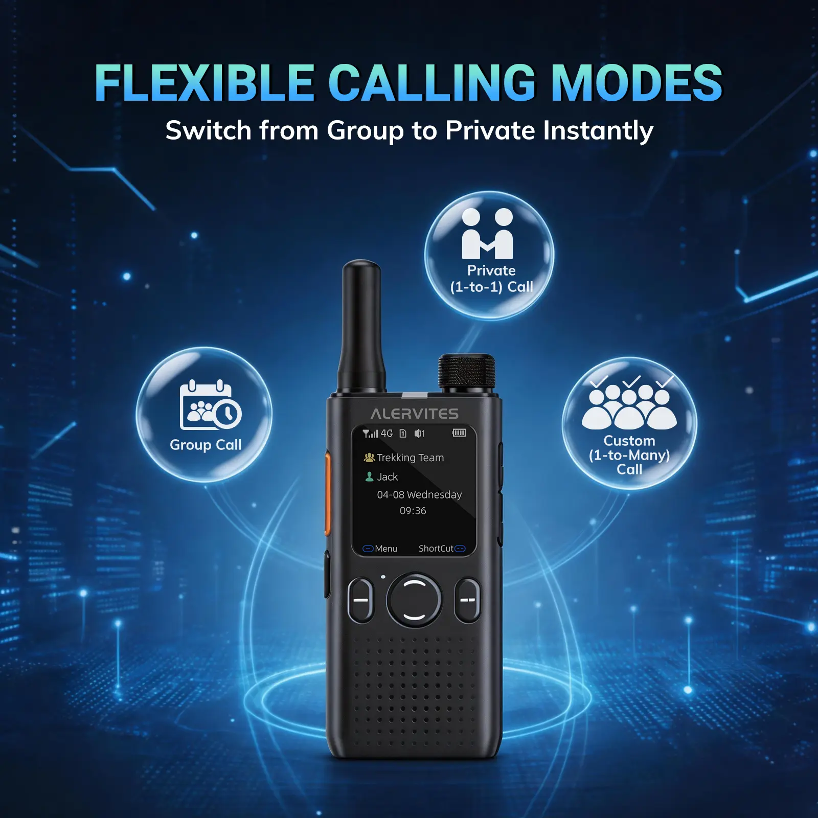Alervites PoC-AT1 PoC Radio | Lifetime Free | Nationwide Walkie Talkie | Unlimited Range | App Control | Self-Grouping | Group Call | Private Call | Handheld Network Radio - Image 7