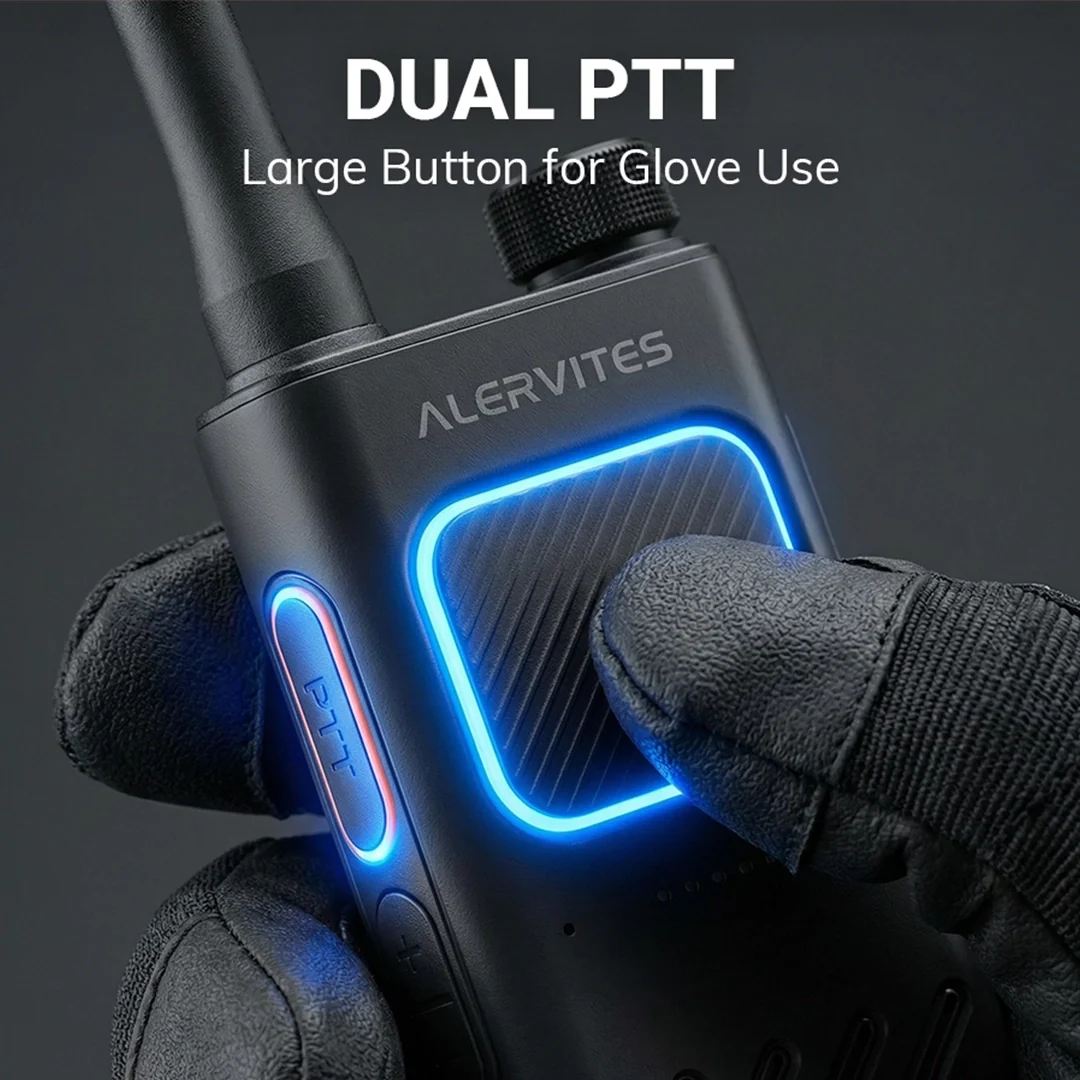 Alervites AT2 Smart UHF Radio | Off-Grid Text & Pic | App Control & Programming | 16mm Ultra-Thin | Dual-PTT | 2200mAh | USB-C Charging - Image 5