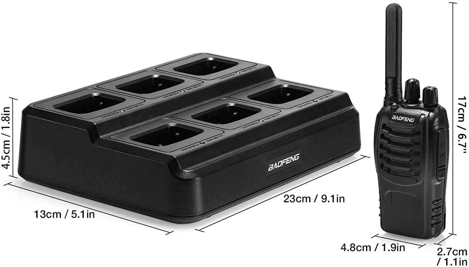 BAOFENG BF-88ST [6 Packs] with Six-way Charger & Cable | USB Charging - Image 6