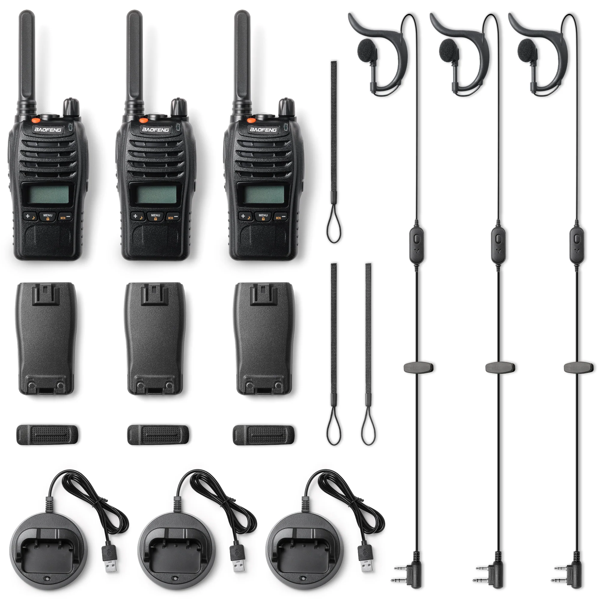 Baofeng BF-88ST Pro [3 Pack] FRS Radio | License-Free | NOAA | VOX | Dual Watch | USB Charger - Image 7