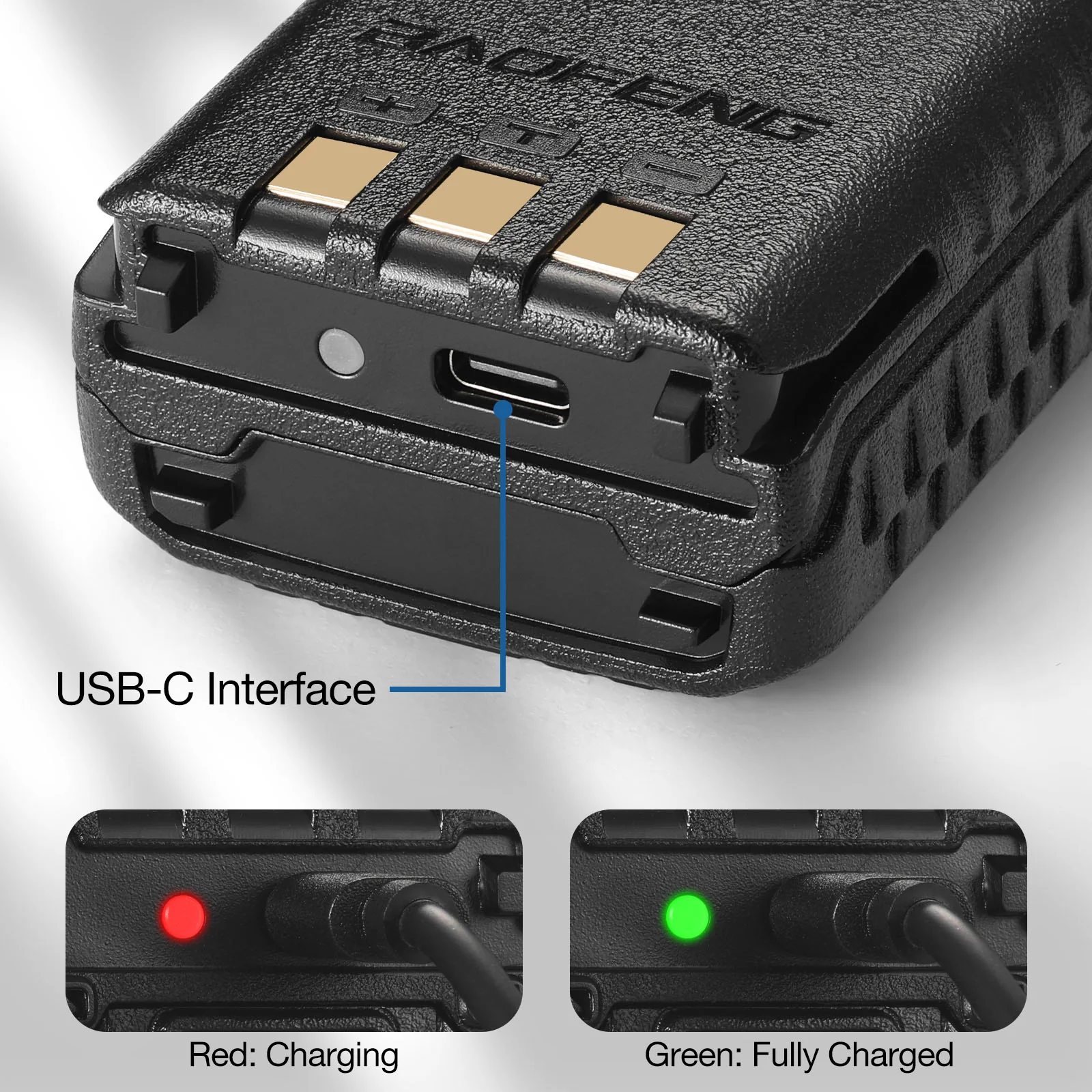 Baofeng BL-5L 3800mAh Battery | USB-C Port | For UV-5R Series - Image 5