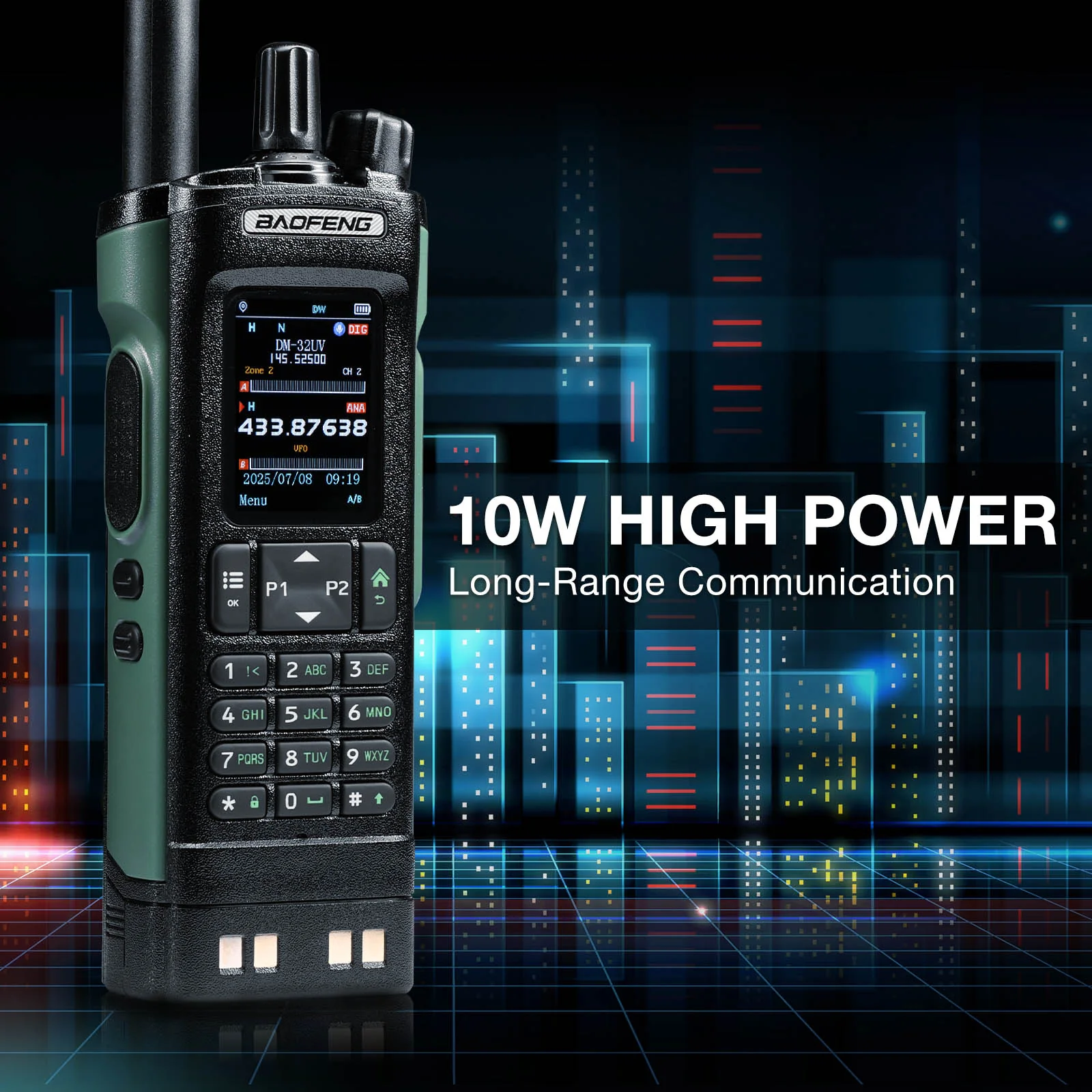Baofeng DM-32UV 10W DMR Ham Radio | GPS & Digital APRS | UHF/VHF/AM/FM/NOAA | NOAA Alert | Tier II Dual Slot | 2” Color Display | 4K Channels | 50K Contacts - Image 4