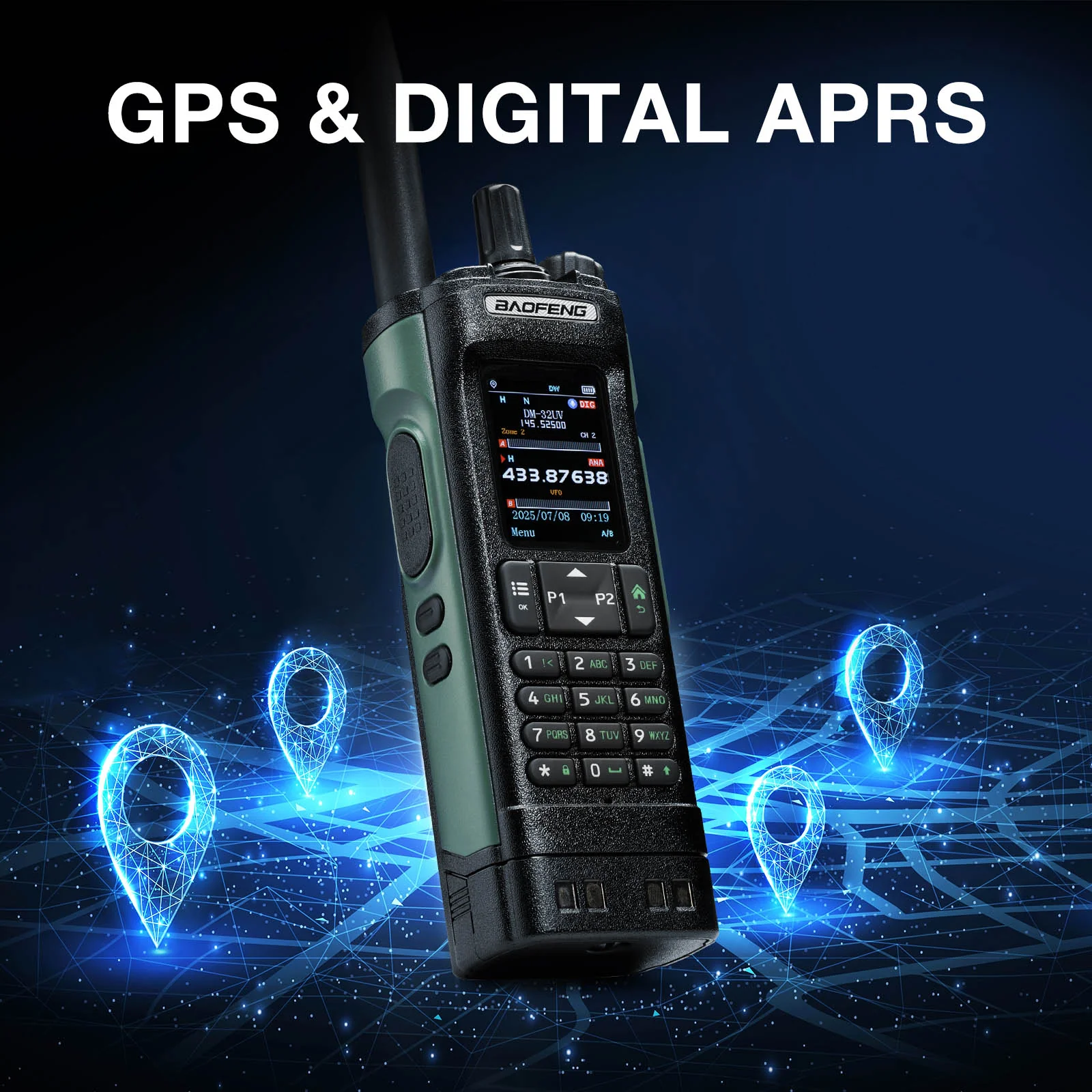 Baofeng DM-32UV 10W DMR Ham Radio | GPS & Digital APRS | UHF/VHF/AM/FM/NOAA | NOAA Alert | Tier II Dual Slot | 2” Color Display | 4K Channels | 50K Contacts - Image 6