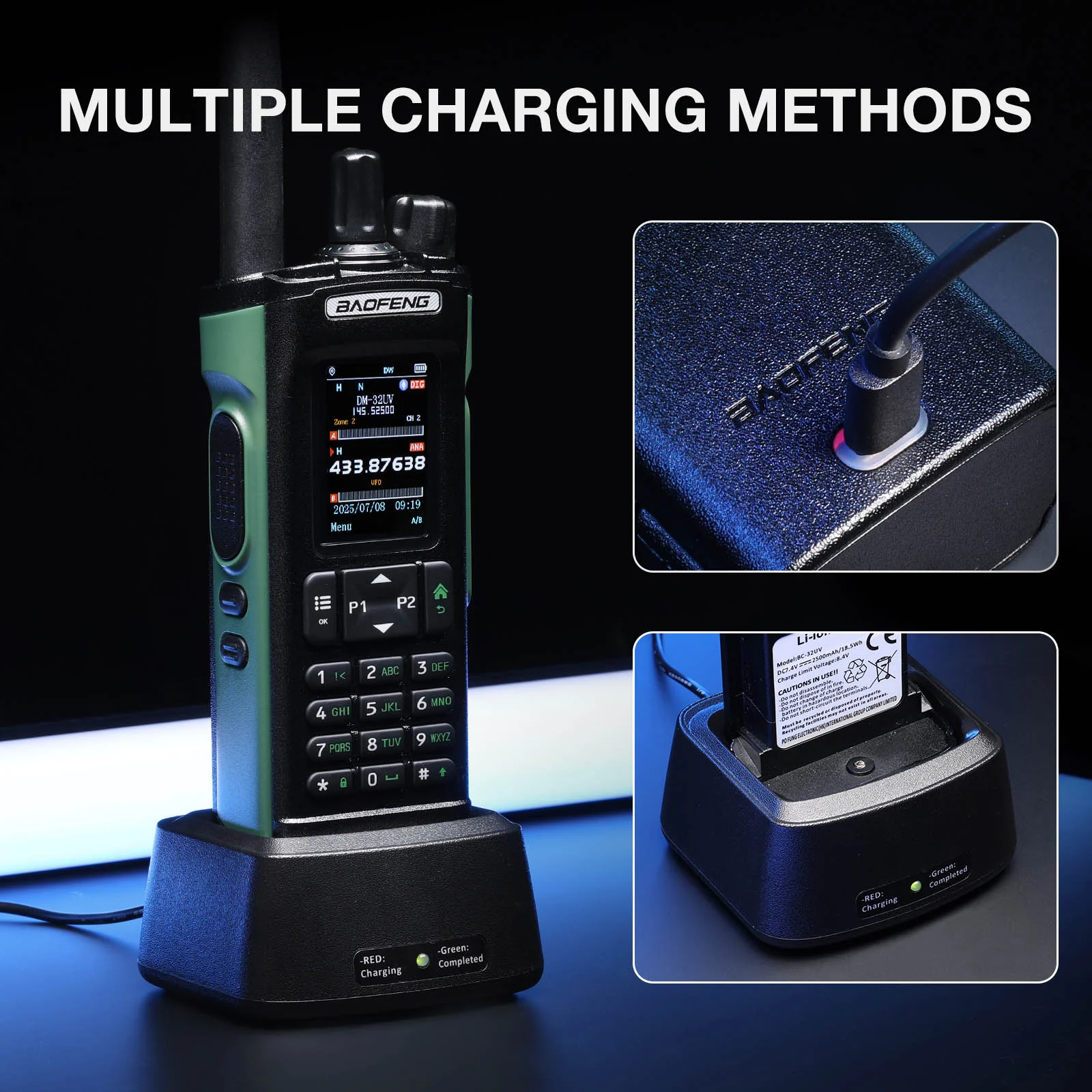 Baofeng DM-32UV 10W DMR Ham Radio | GPS & Digital APRS | UHF/VHF/AM/FM/NOAA | NOAA Alert | Tier II Dual Slot | 2” Color Display | 4K Channels | 50K Contacts - Image 8