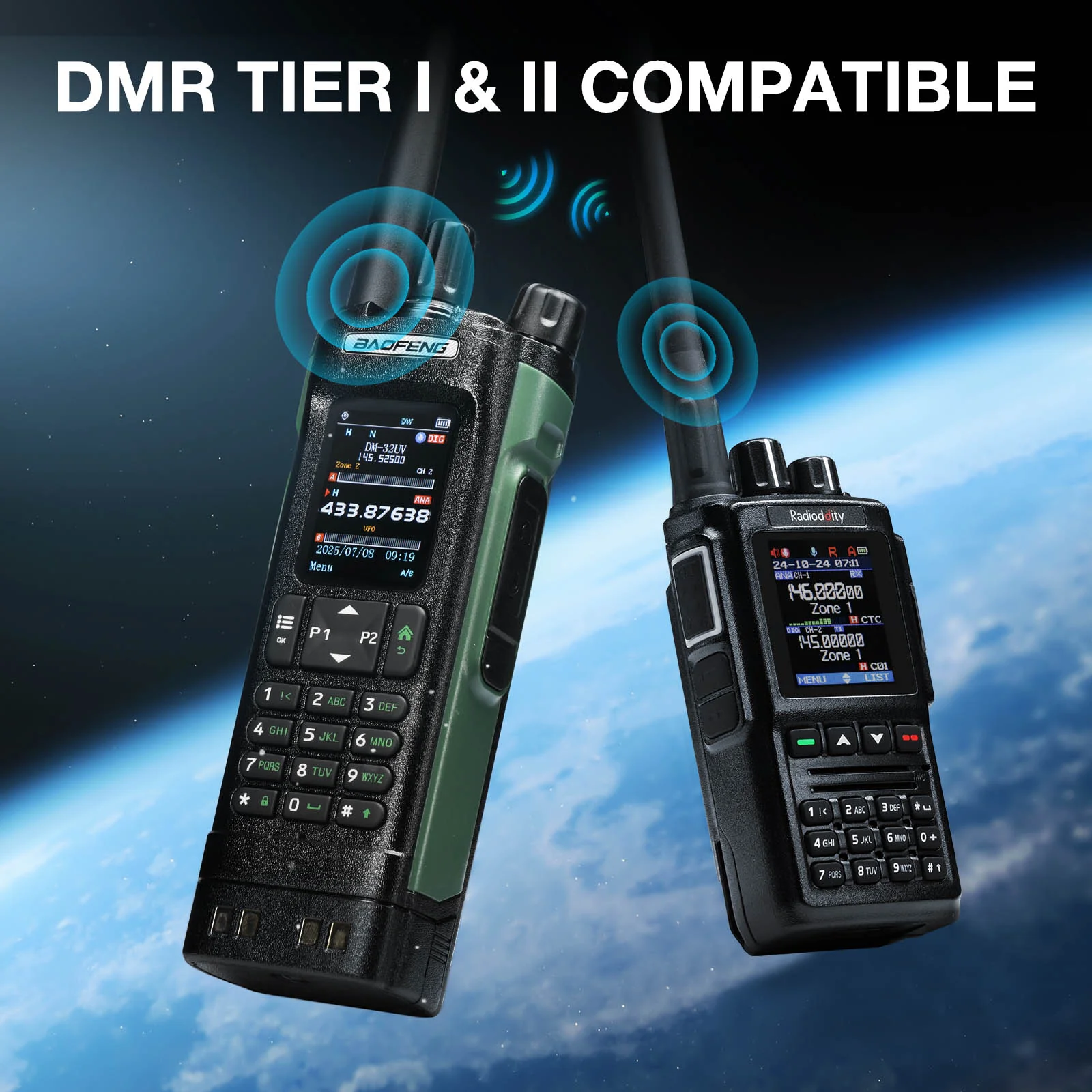 Baofeng DM-32UV 10W DMR Ham Radio | GPS & Digital APRS | UHF/VHF/AM/FM/NOAA | NOAA Alert | Tier II Dual Slot | 2” Color Display | 4K Channels | 50K Contacts - Image 9