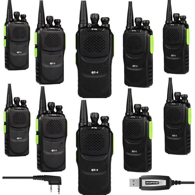 Baofeng GT-1 [10 Pack + Cable] | UHF | 5W | 16CH | Flashlight | FM Function Two-Way Radio [DISCONTINUED]