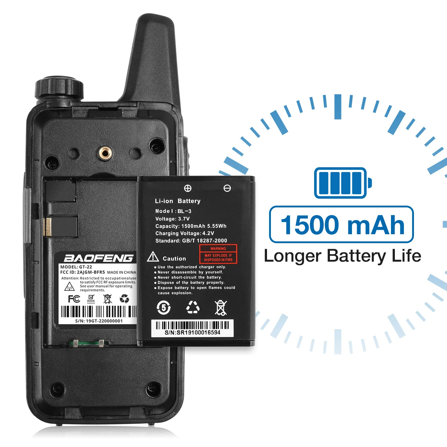 Baofeng GT-22 2W/0.5W FRS/PMR Radio - Image 2