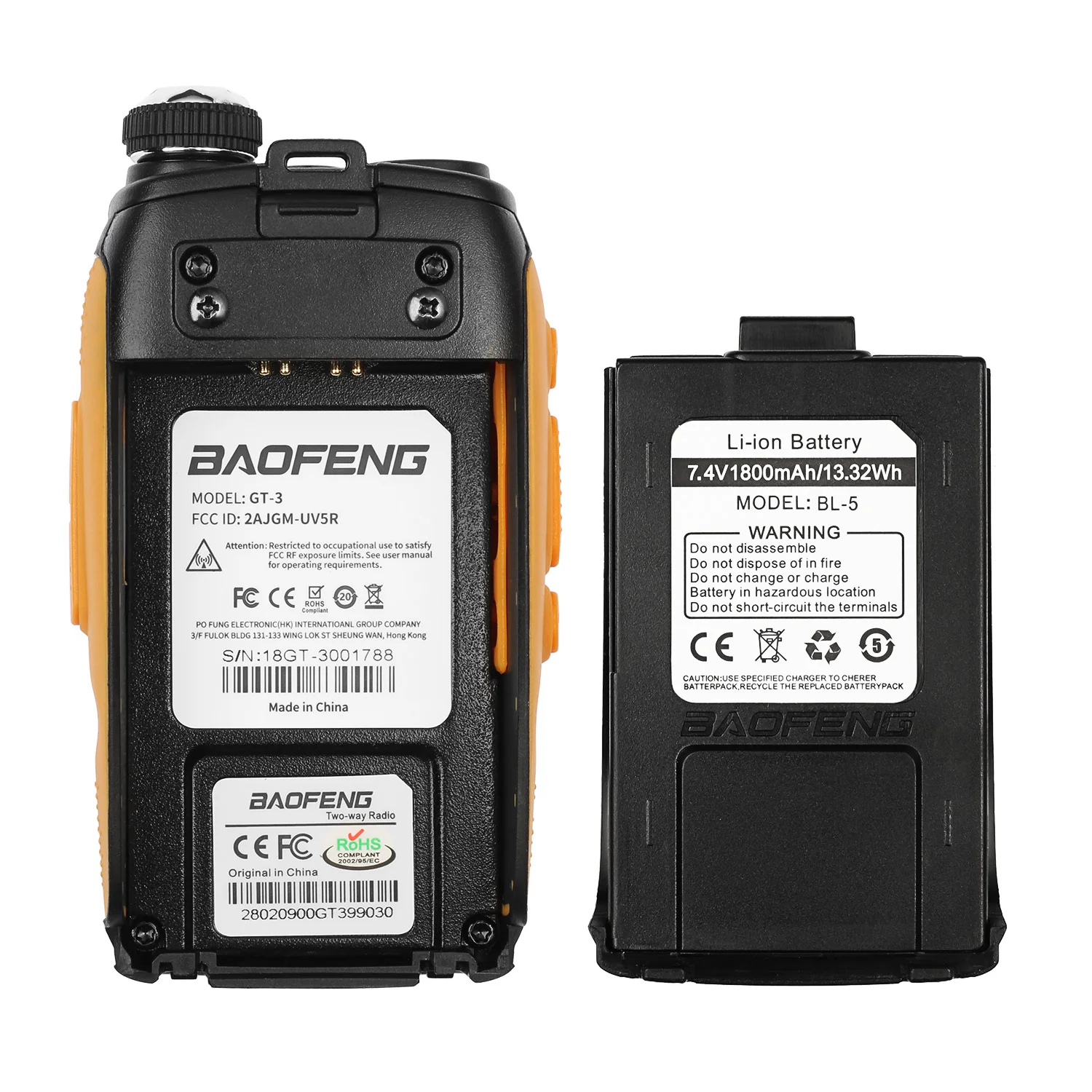 Baofeng GT-3 Mark II [2 Pack + Battery] | Dual Band | 5W | Better Antenna | VOX | Flashlight [DISCONTINUED] - Image 5
