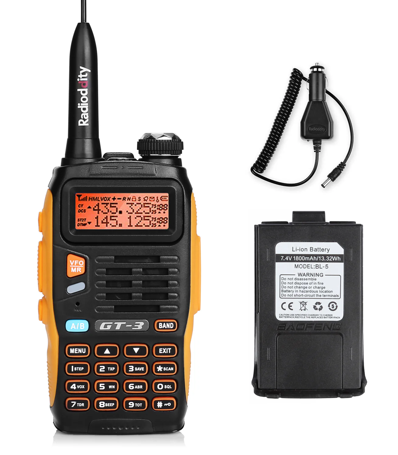Baofeng GT-3 Mark II | Dual Band | 5W | Better Antenna | VOX | Flashlight | with Battery [DISCONTINUED]