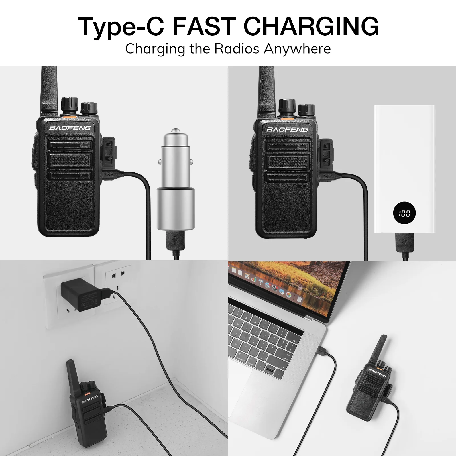 Baofeng GT-68 [4 Packs] FRS Radios | License-free | Typc-C Charging | CTCSS/DCS - Image 4