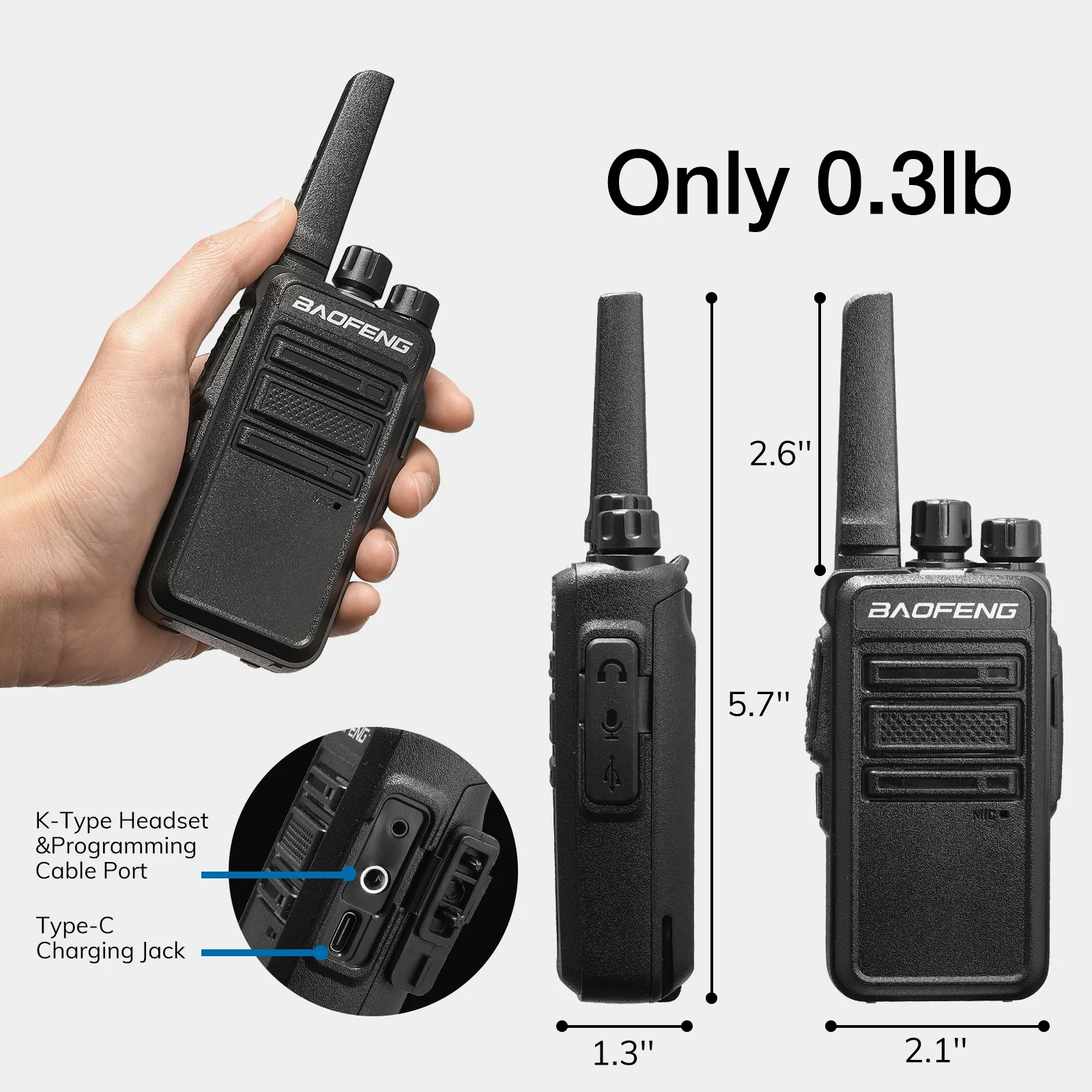 Baofeng GT-68 [4 Packs] FRS Radios | License-free | Typc-C Charging | CTCSS/DCS - Image 5