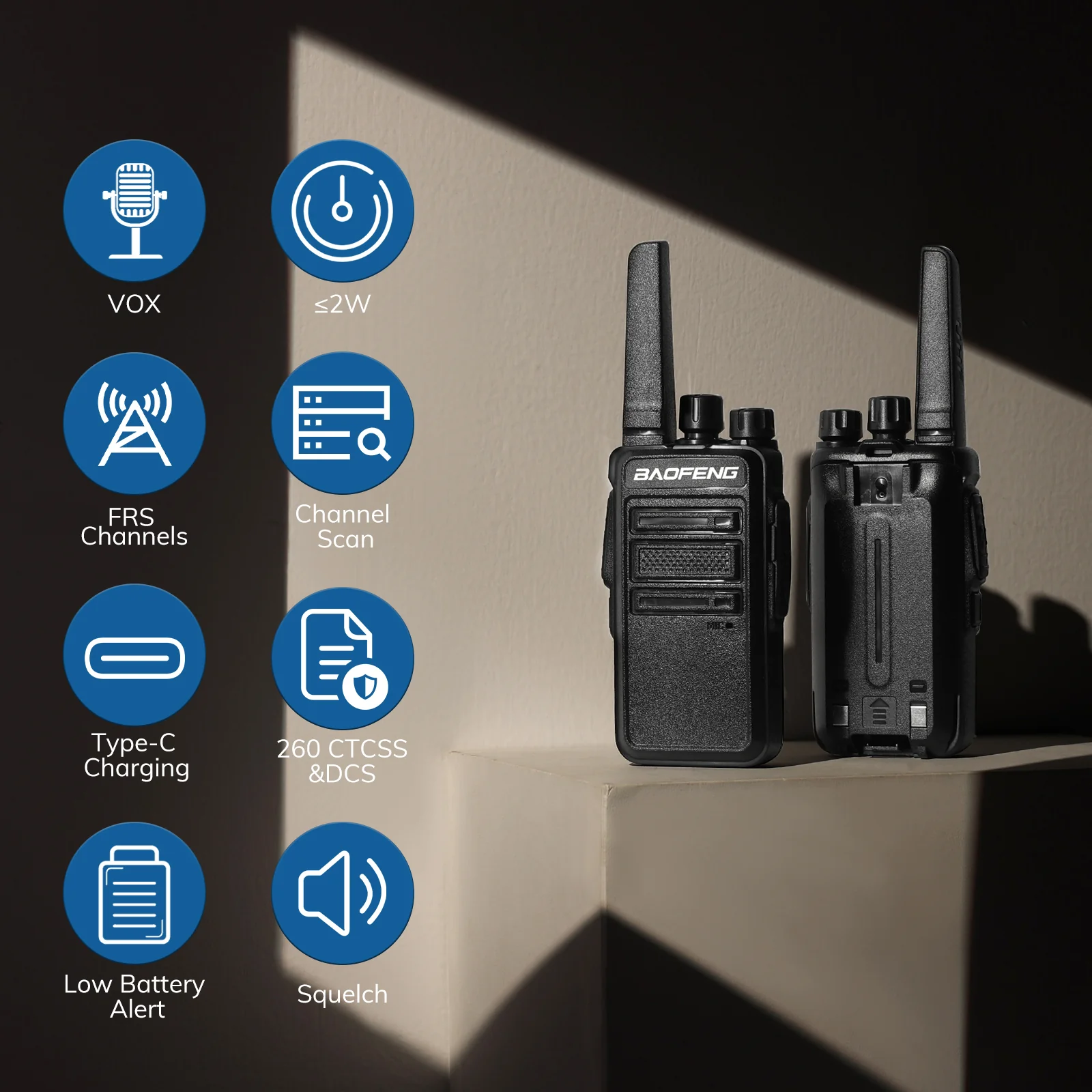 Baofeng GT-68 [4 Packs] FRS Radios | License-free | Typc-C Charging | CTCSS/DCS - Image 6