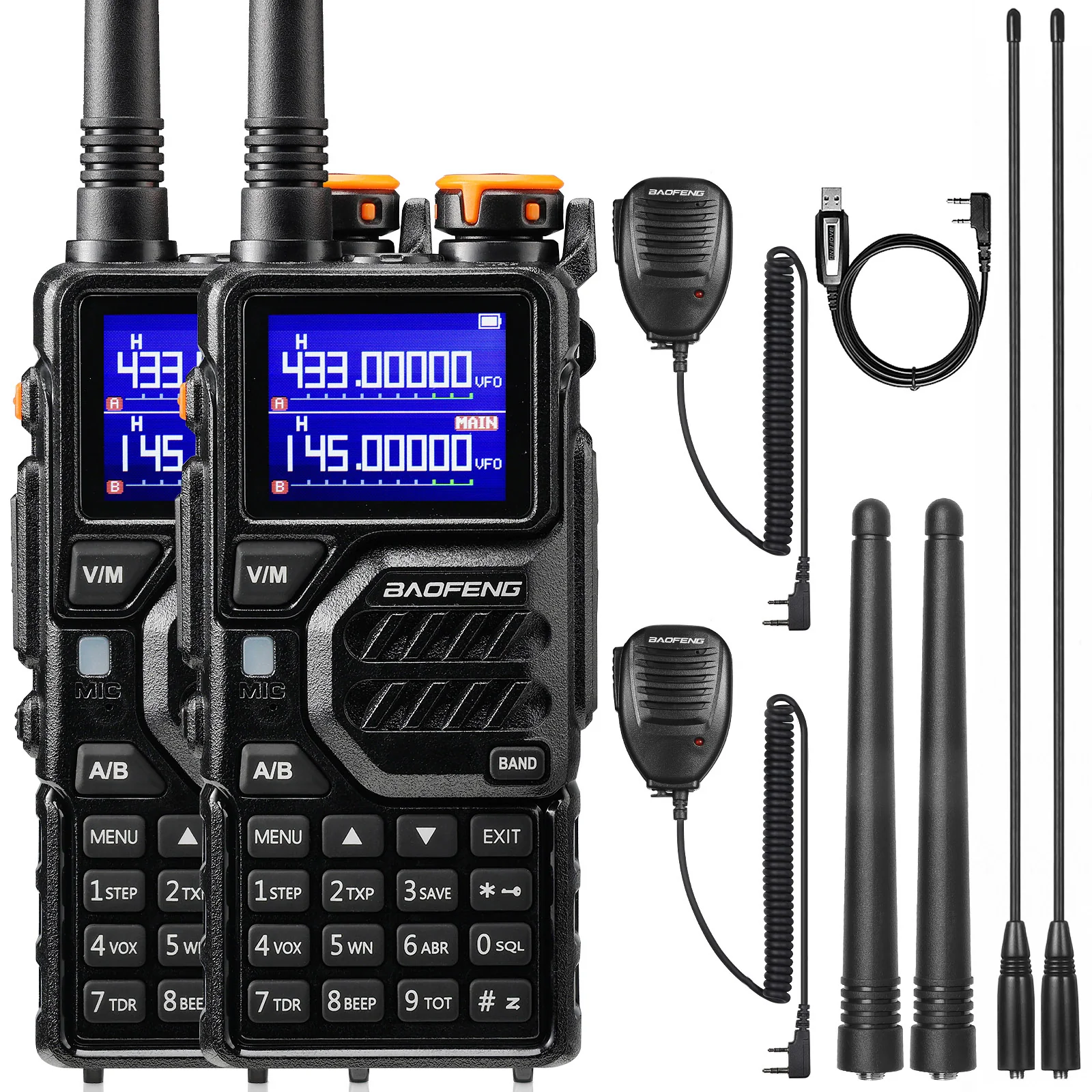 Baofeng K5 Plus Tri-Band Ham Radio | 10W | VHF/UHF/1.25M | Tri-Power | NOAA | 999CH | Frequency Copy| Scramble | 2500mAh Battery - Image 3