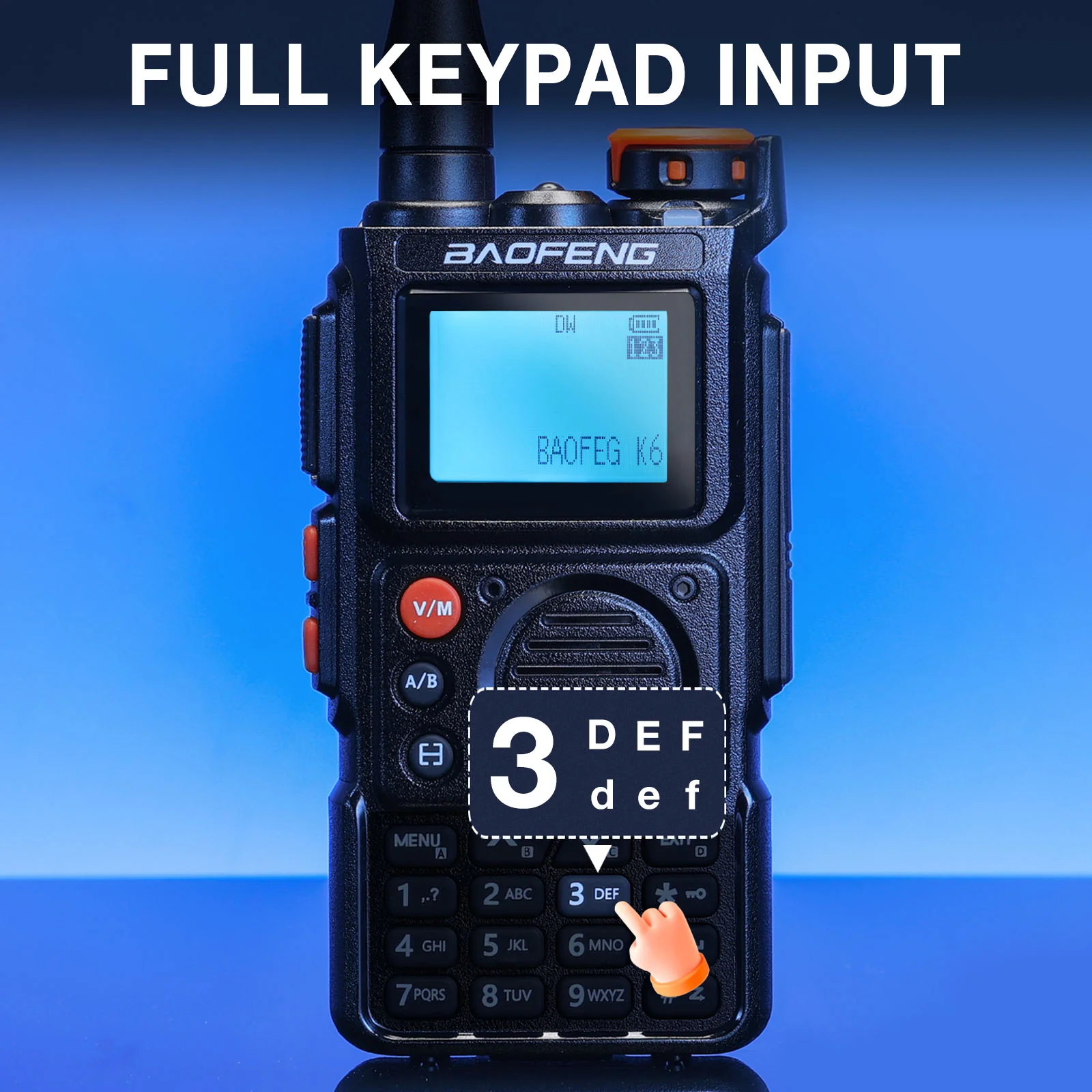 Baofeng K6 Tri-Band Radio | 5W | 999 CH | UHF/VHF/1.25M/NOAA/FM/Air Receiver | Reverse Repeater Freq | 2600mAh Type-C Battery - Image 12