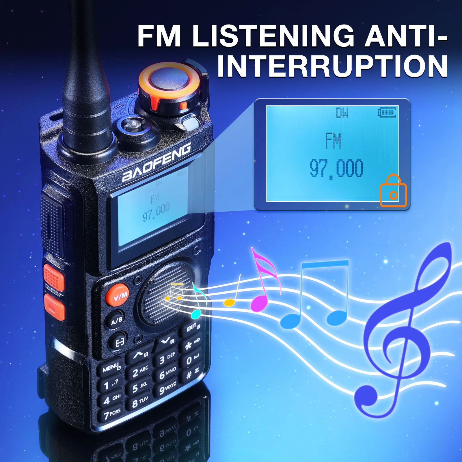 Baofeng K6 Tri-Band Radio | 5W | 999 CH | UHF/VHF/1.25M/NOAA/FM/Air Receiver | Reverse Repeater Freq | 2600mAh Type-C Battery - Image 13