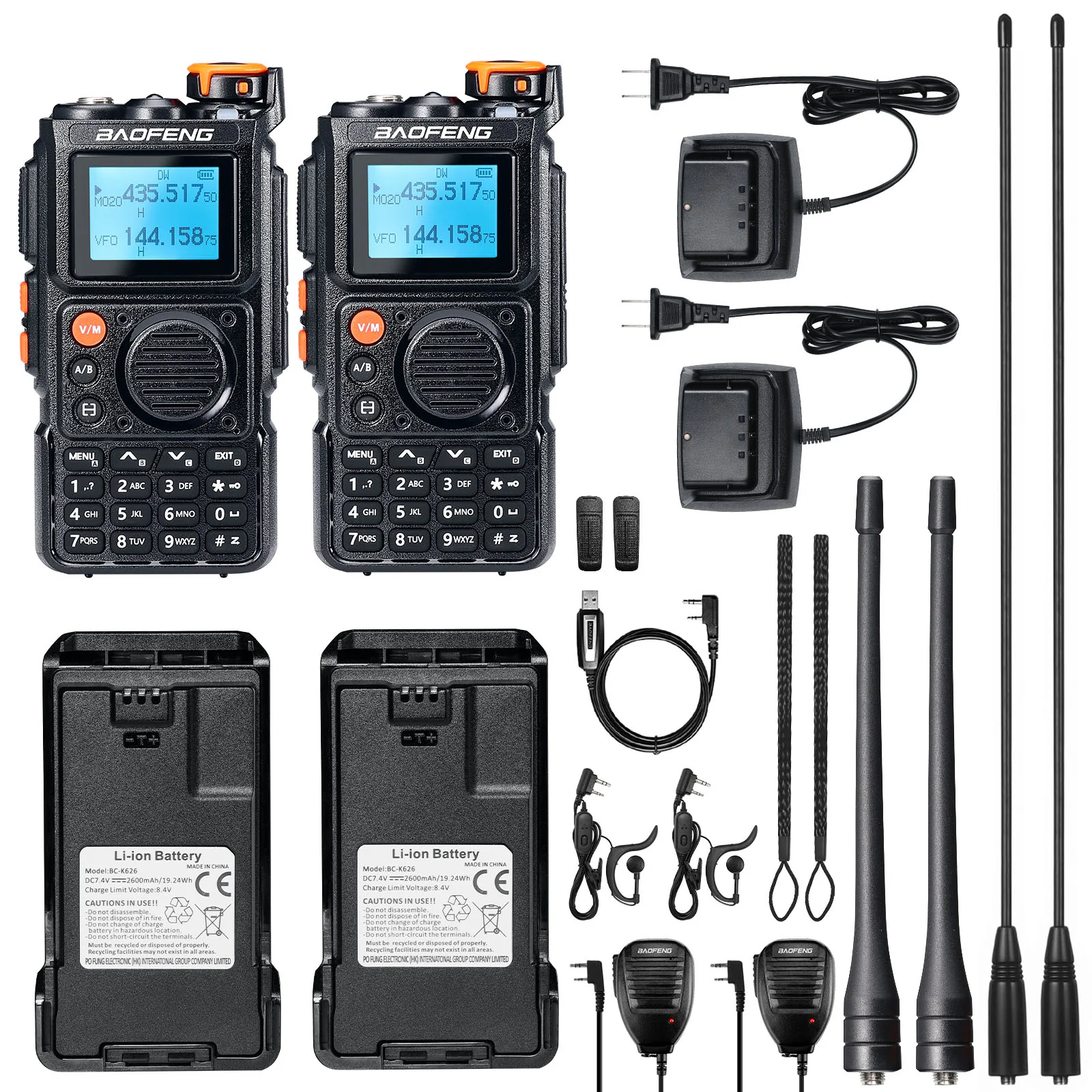 Baofeng K6 Tri-Band Radio | 5W | 999 CH | UHF/VHF/1.25M/NOAA/FM/Air Receiver | Reverse Repeater Freq | 2600mAh Type-C Battery - Image 17