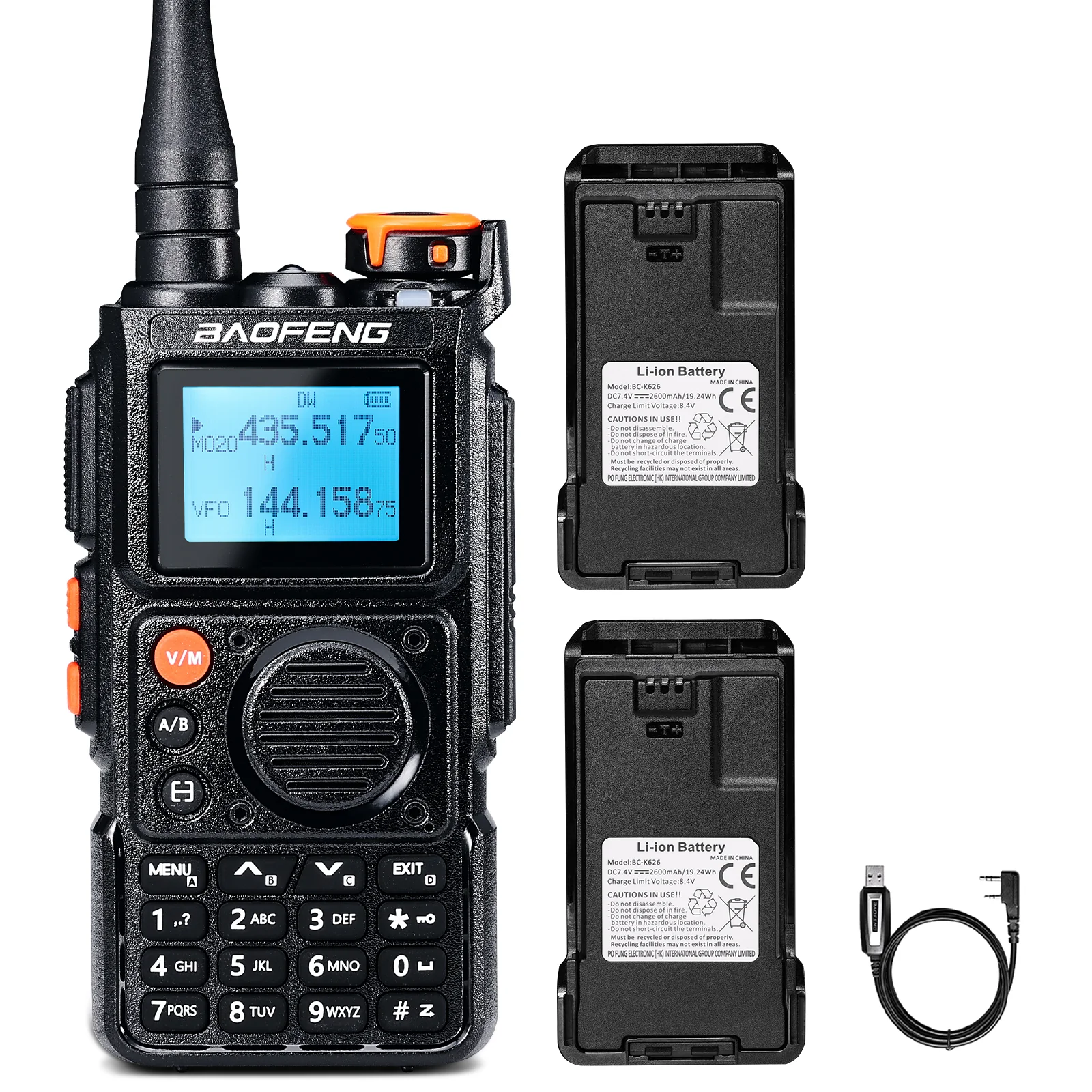 Baofeng K6 Tri-Band Radio | 5W | 999 CH | UHF/VHF/1.25M/NOAA/FM/Air Receiver | Reverse Repeater Freq | 2600mAh Type-C Battery - Image 18