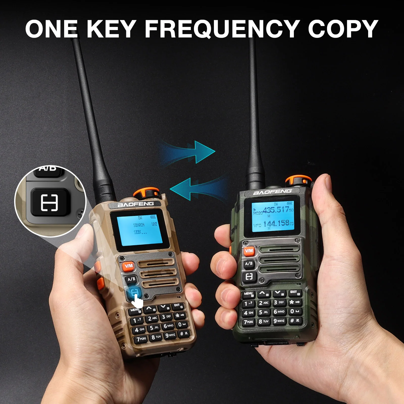 Baofeng K63 Tri-band Radio | 6W | 999CH | VHF/UHF/1.25M/AM/FM/NOAA | 2600mAh Battery | Wireless Freq Copy - Image 3