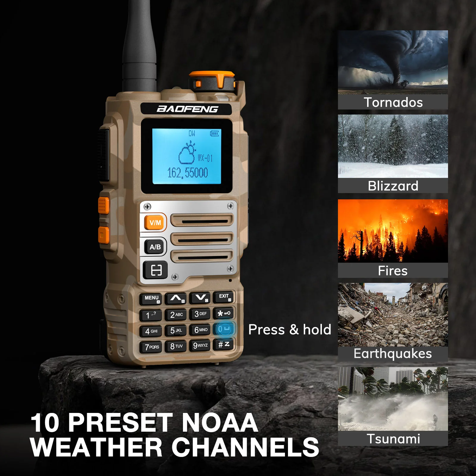 Baofeng K63 Tri-band Radio | 6W | 999CH | VHF/UHF/1.25M/AM/FM/NOAA | 2600mAh Battery | Wireless Freq Copy - Image 9