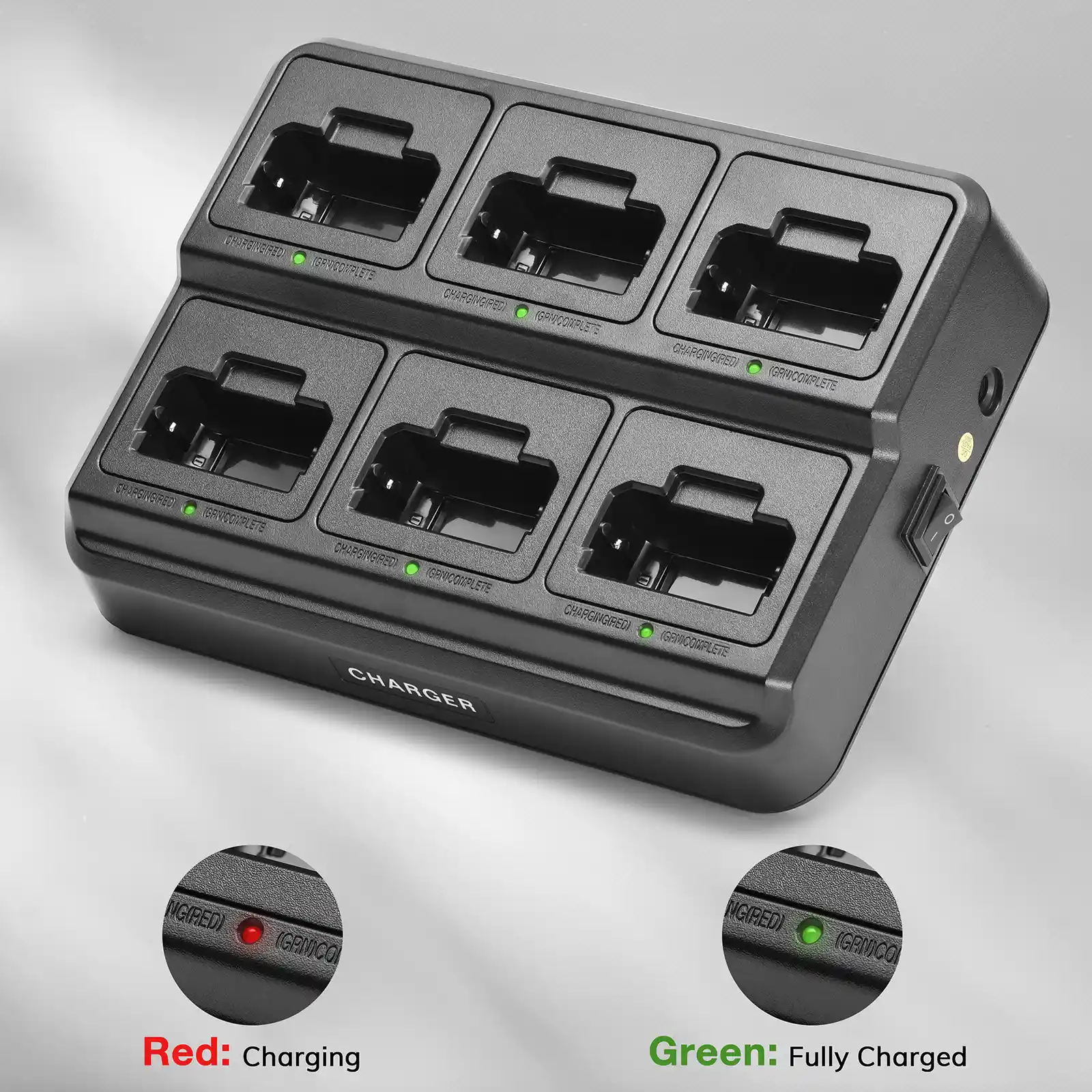 Baofeng RT22 Six-Way Charger |  Multi-Unit Charging Station Base | For Baofeng T22 & Retevis RT22/RT22S/RB19/RB19P/RB39 /RB39P |  Rapid Charger - Image 3