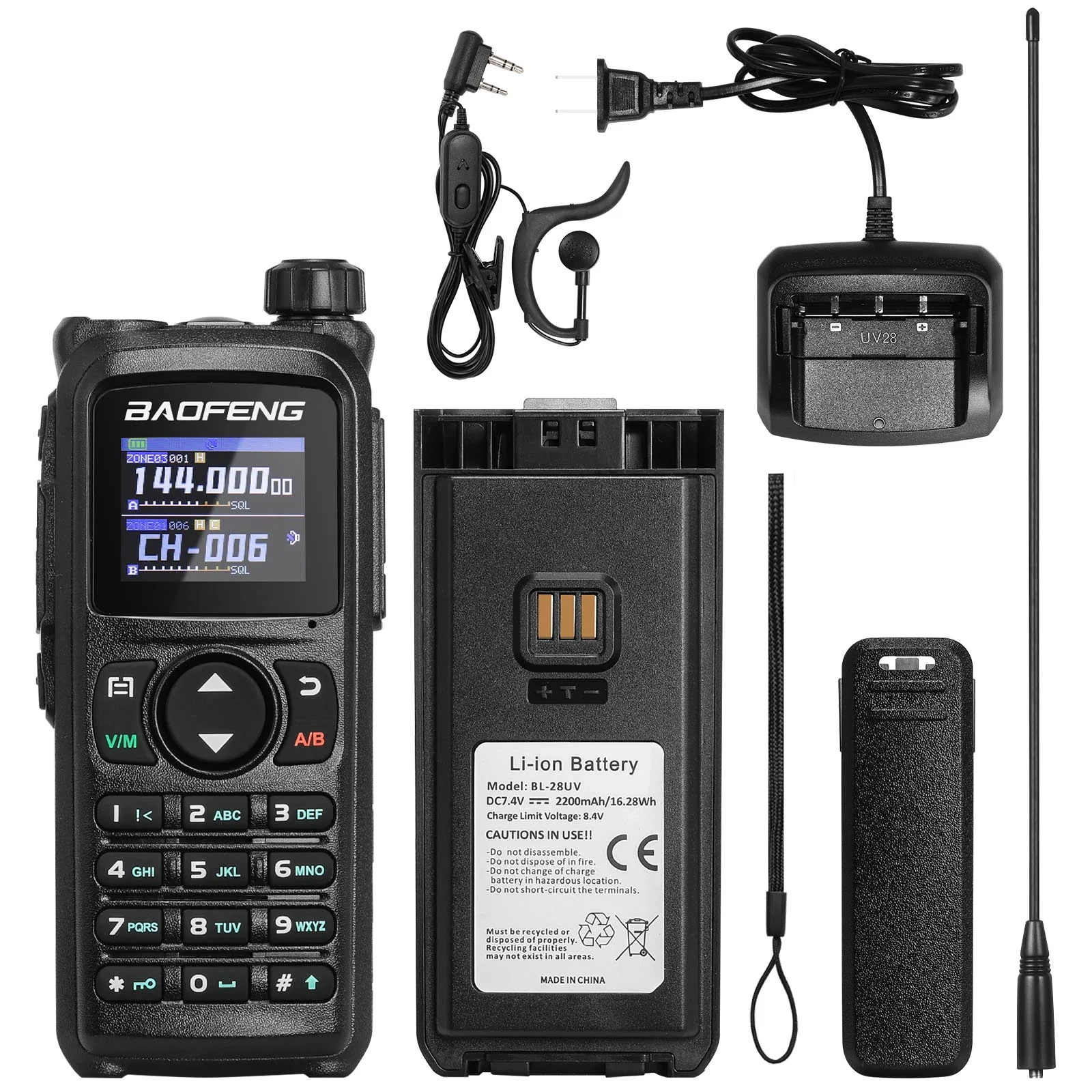 Baofeng UV-28 Plus Tri-band Radio | 10W | GPS | APP Programming | 1.77 Inch Color Screen | 1000CH 10 Zones | NOAA | 2200mAh Battery - Image 10