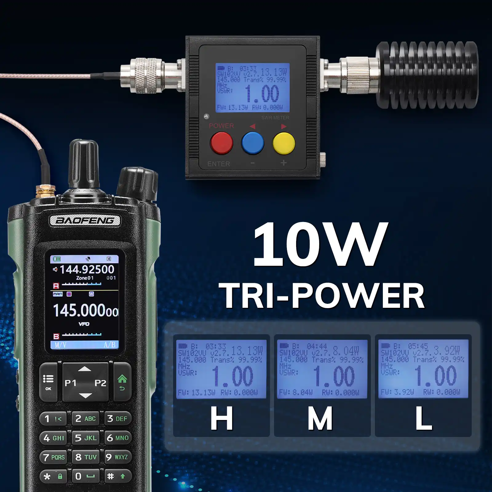 Baofeng UV-32 Ham Radio | 10W | Multi-Band | GPS | APP & CHIRP Programmable | 2.0” Large Color Display | 1000CHs | NOAA/Airband Receiver - Image 10