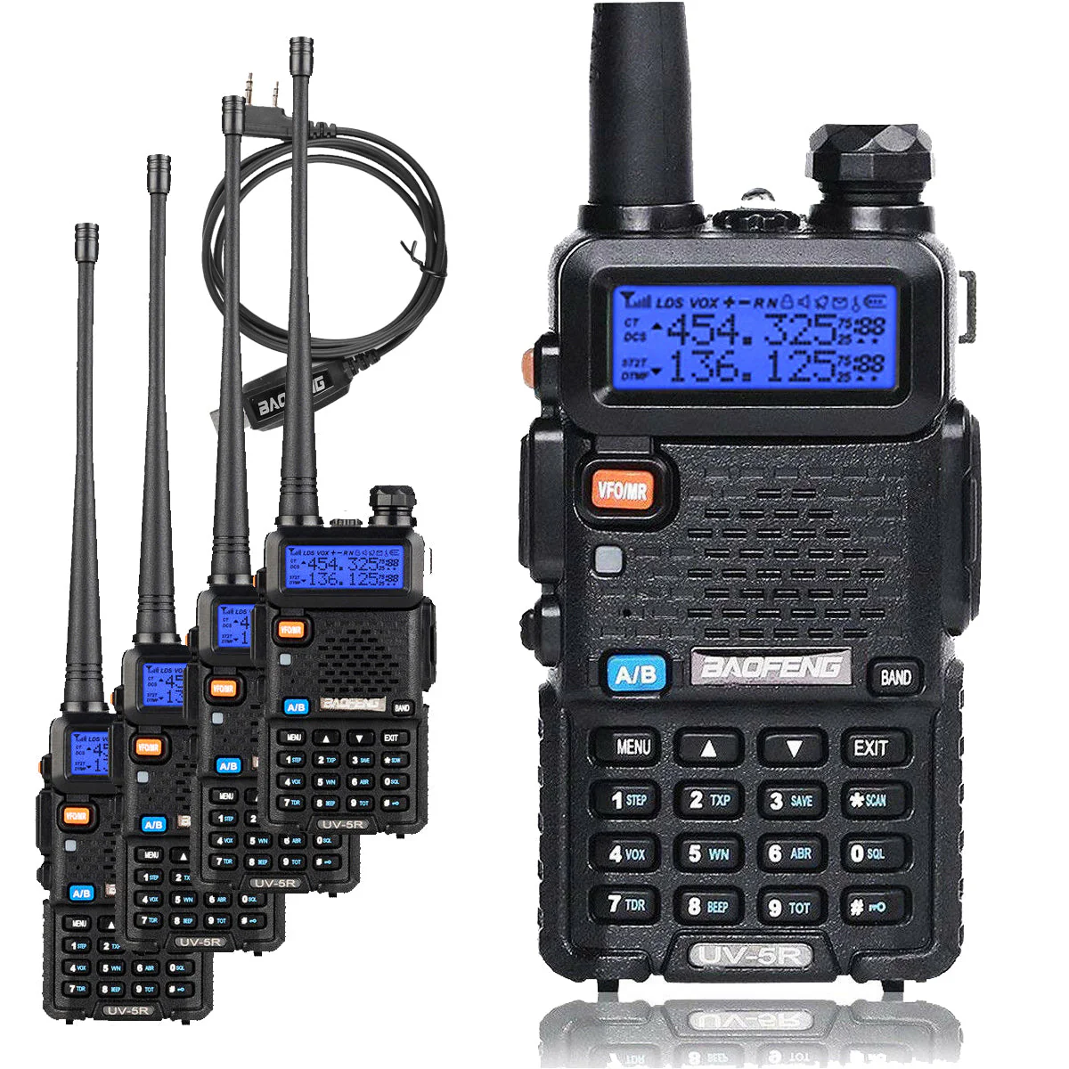 Baofeng UV-5R [5 Pack + Cable]