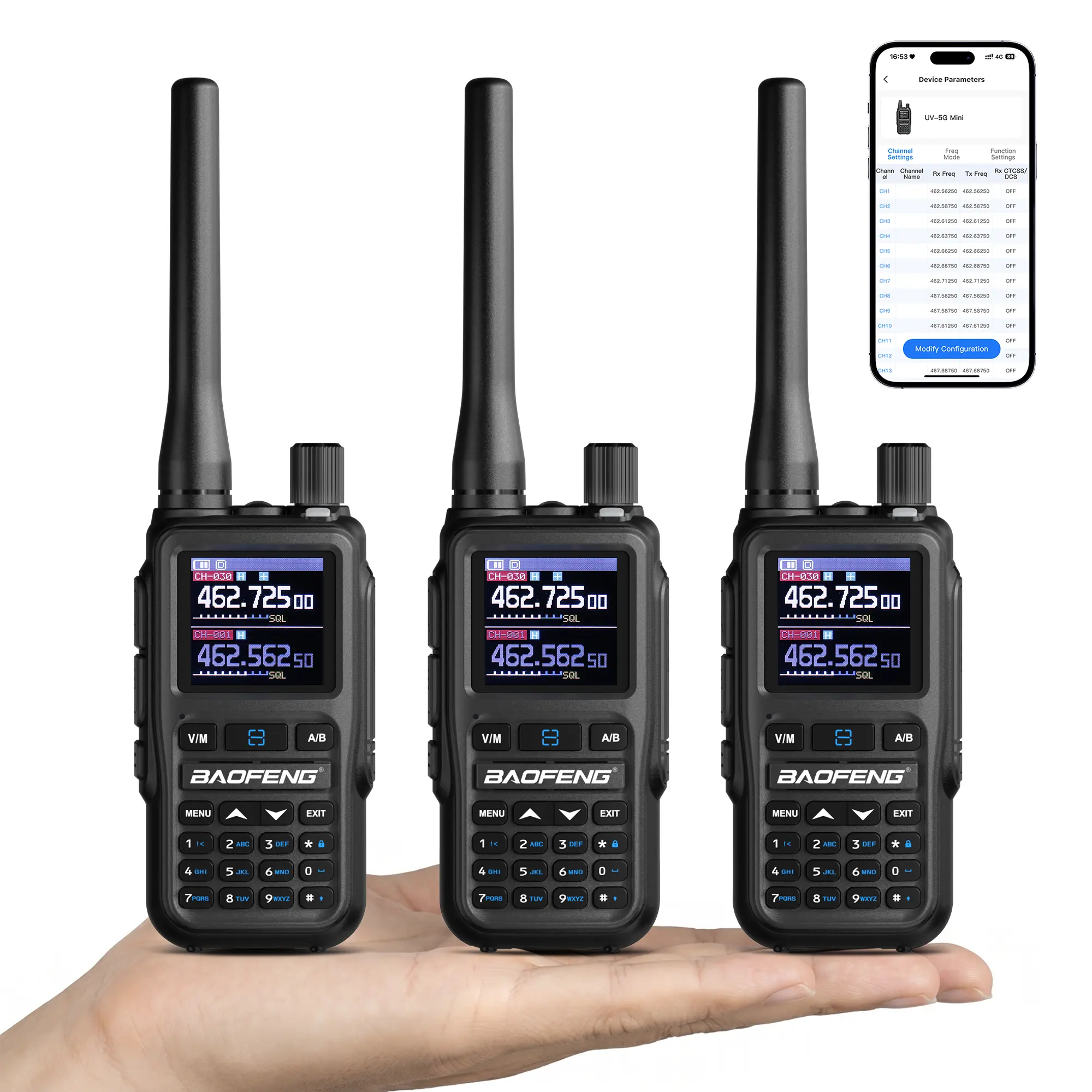 Baofeng UV-5R Mini Dual-band Radio | 5W/2W | APP Programming | Quartz/Amber/Grey | 1.44 Inch Color Screen | 999CH  | NOAA | USB-C Charging - Image 5