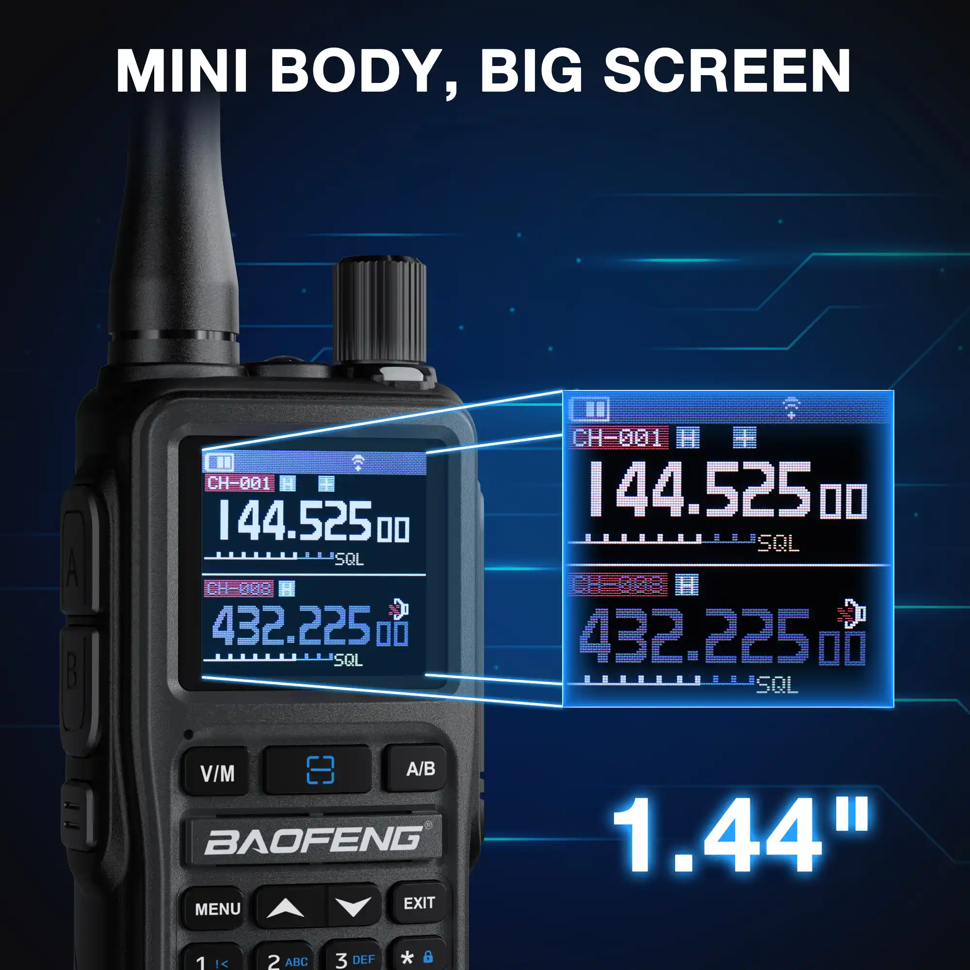 Baofeng UV-5R Mini Dual-band Radio | 5W/2W | APP Programming | Quartz/Amber/Grey | 1.44 Inch Color Screen | 999CH  | NOAA | USB-C Charging - Image 7