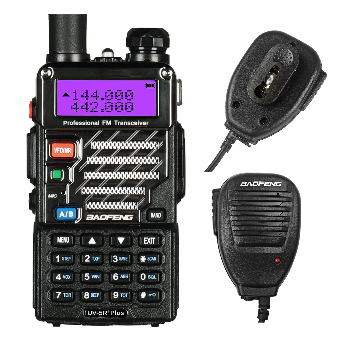 Baofeng UV-5R PLUS | DUAL BAND | 4/1W | 128CH | FLASHLIGHT | with Speaker Mic [DISCONTINUED]
