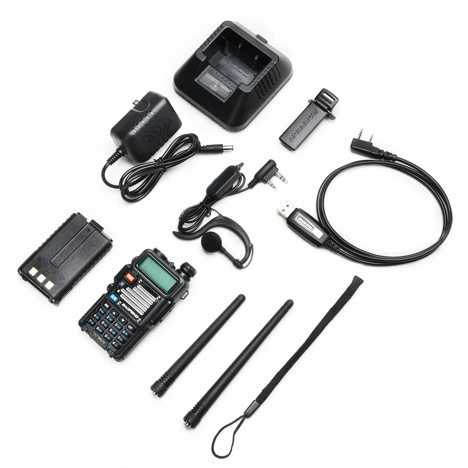 Baofeng UV-5RX3 [5 Packs] | Tri-band 1.25M | Tri-color LCD | 2 Antennas | with Cable | Support CHIRP Programming - Image 6