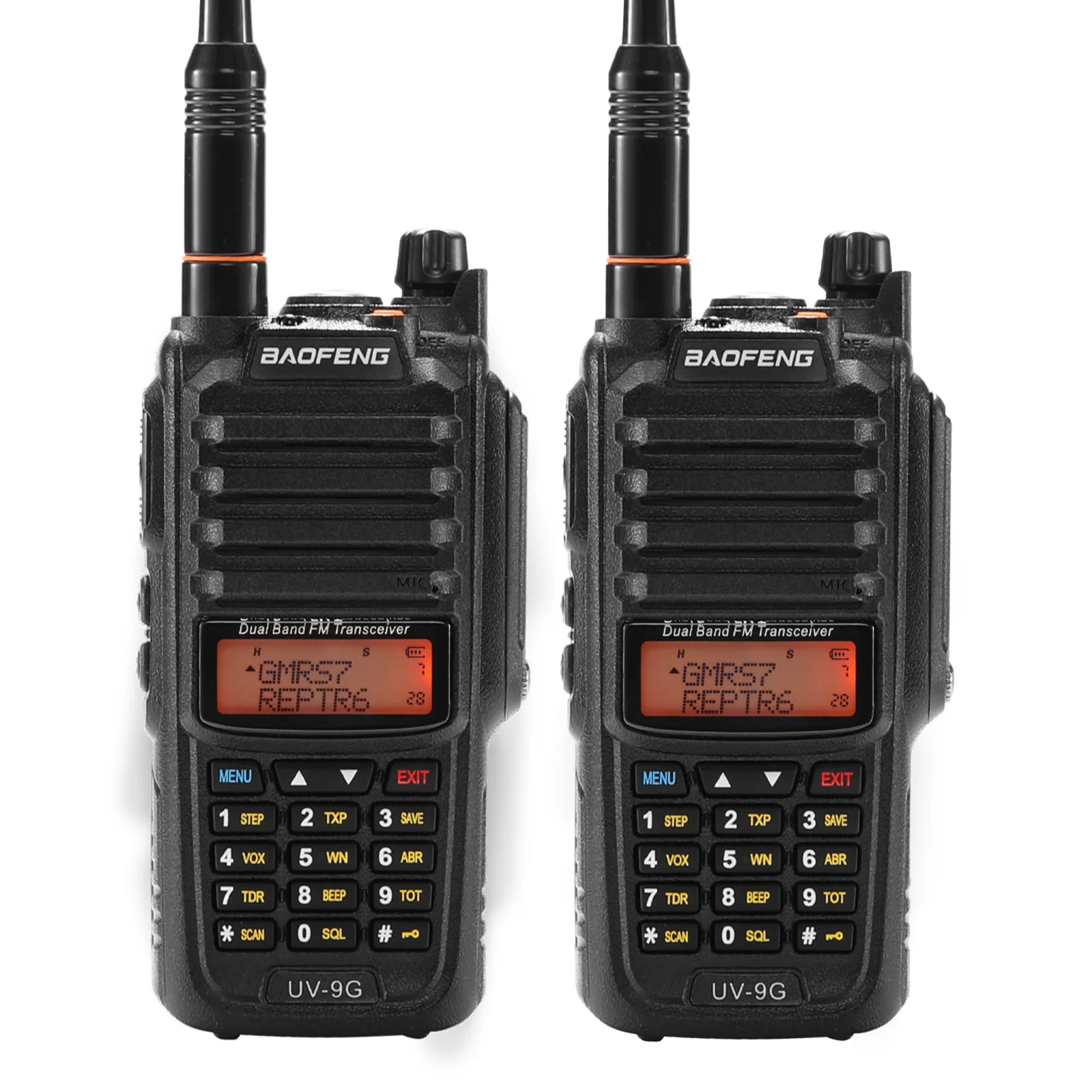 Baofeng UV-9G GMRS Radio [2 Packs] | 5W | IP67 Waterproof | Repeater Capable | V/UHF Scanner | NOAA - Image 2