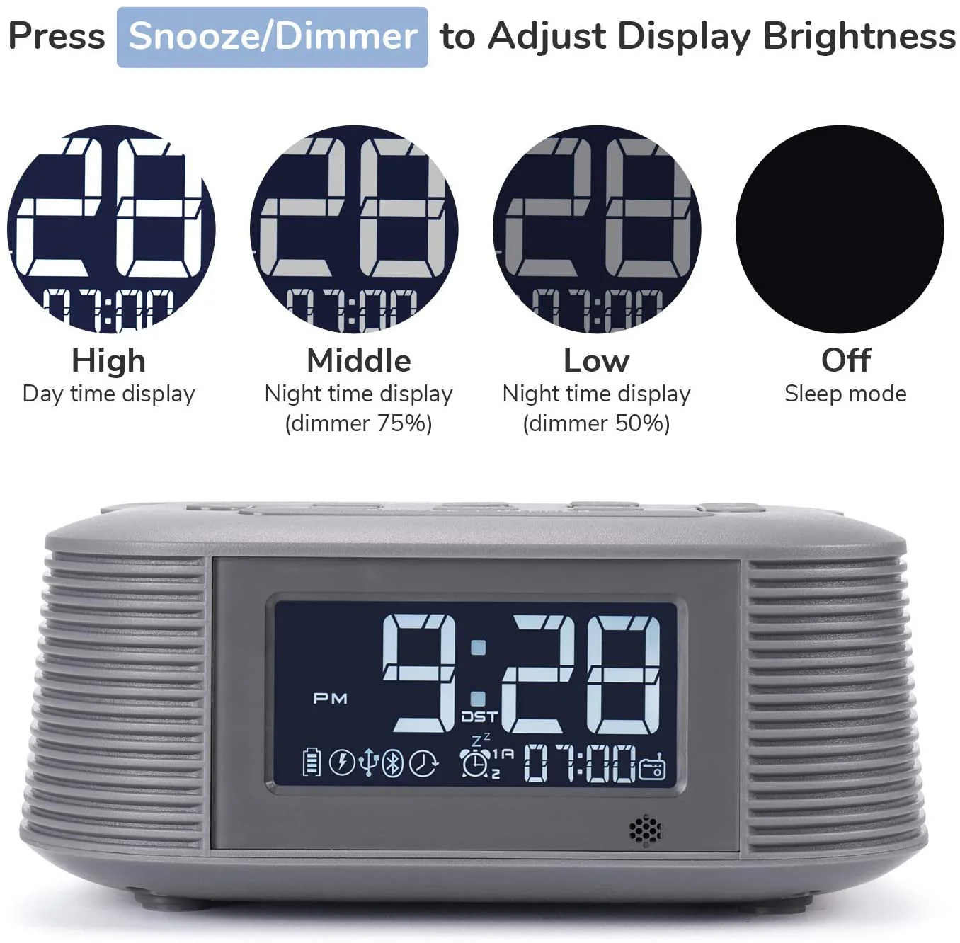 InstaBox D10 Wireless Charging Digital Alarm Clock FM Radio [DISCONTINUED] - Image 4