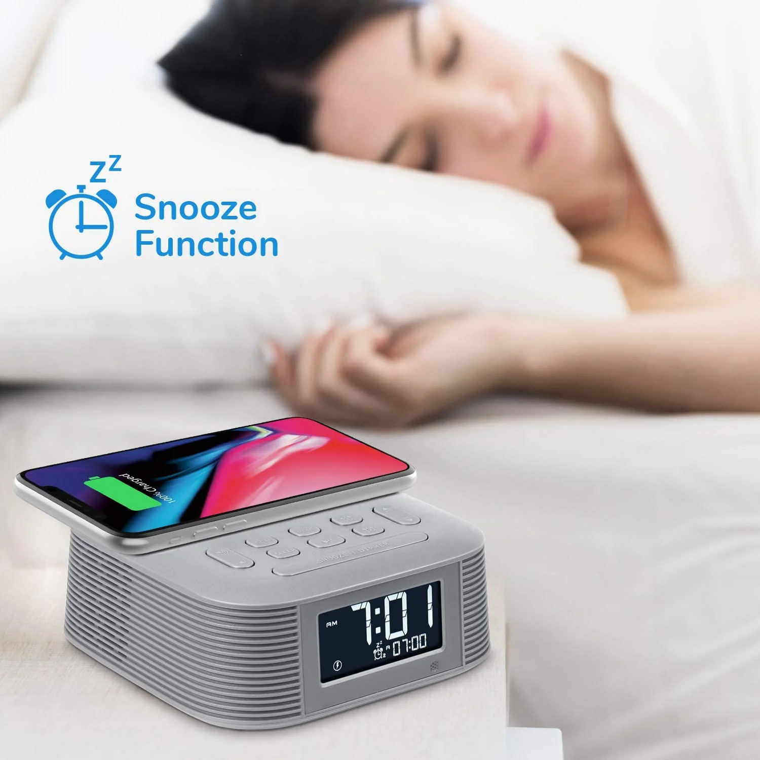 InstaBox D10 Wireless Charging Digital Alarm Clock FM Radio [DISCONTINUED] - Image 6