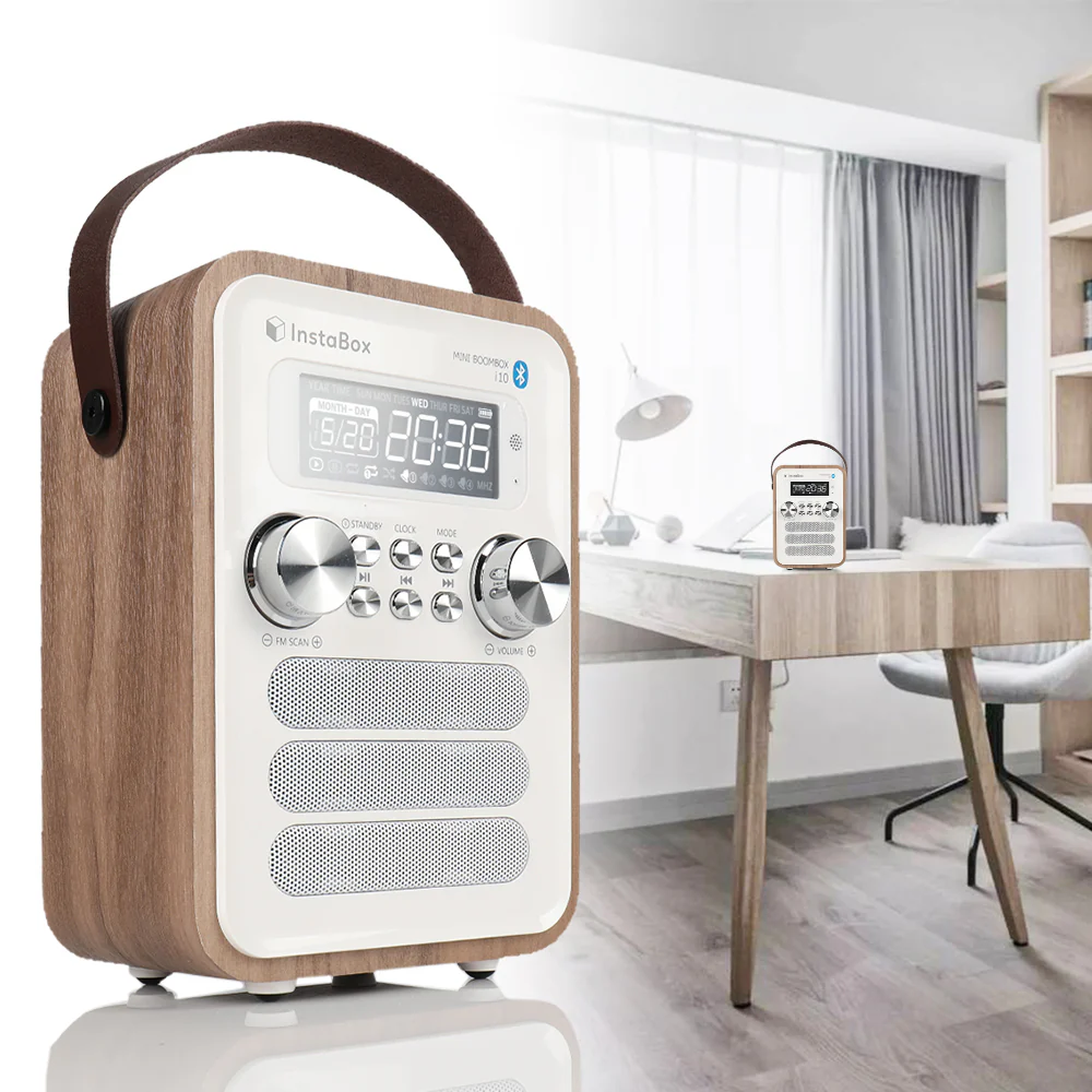 InstaBox i10 Wooden FM Clock Radio & Bluetooth Speaker [DISCONTINUED] - Image 9