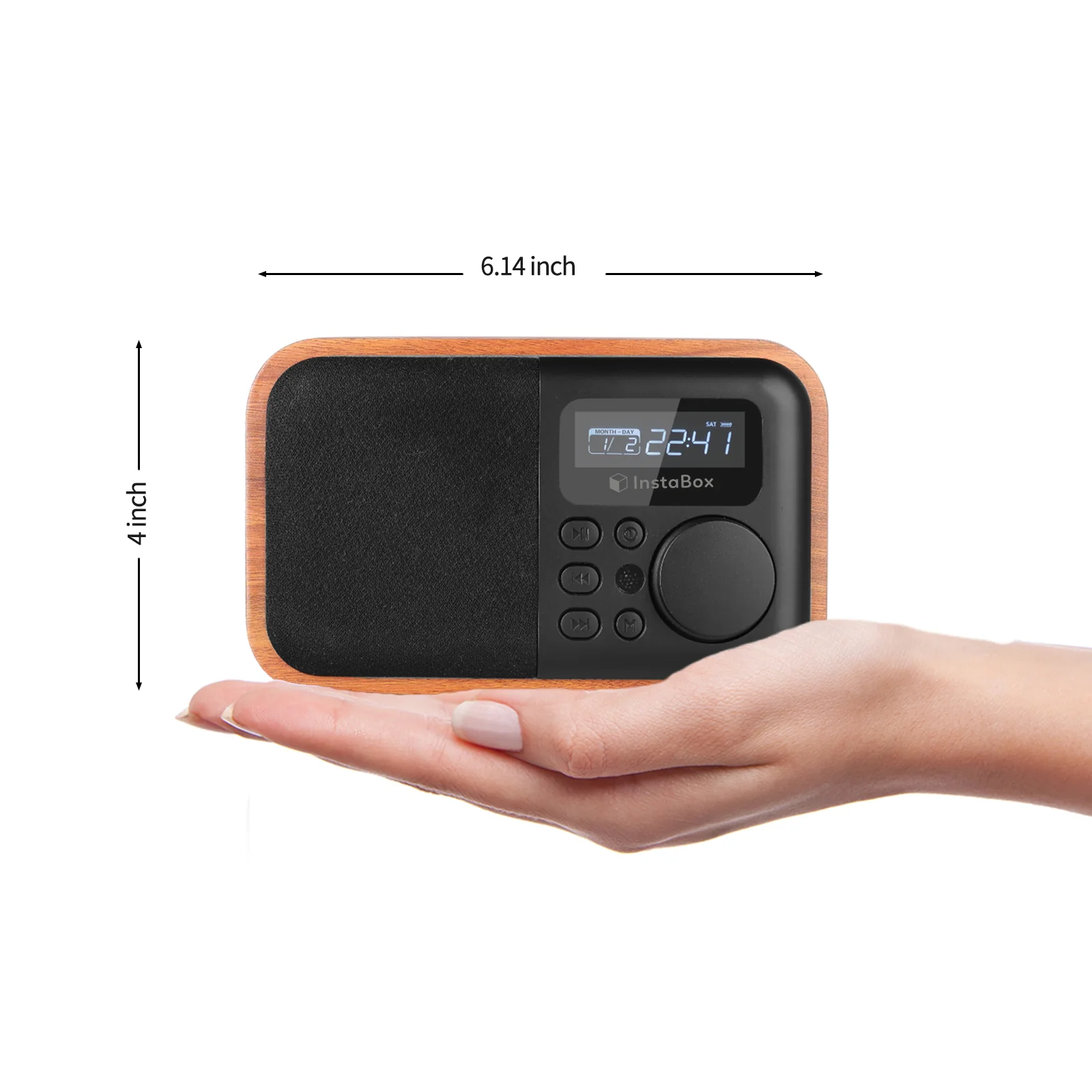 InstaBox i90 Wooden FM Clock Radio & Bluetooth Speaker [DISCONTINUED] - Image 9