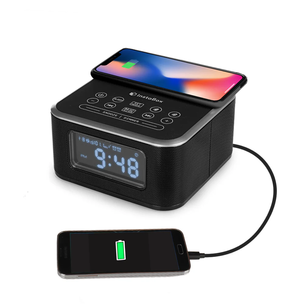 InstaBox W33 Wireless Charging Alarm Clock Radio Dual Speaker [DISCONTINUED]