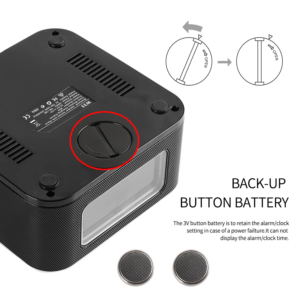 InstaBox W33 Wireless Charging Alarm Clock Radio Dual Speaker [DISCONTINUED] - Image 8