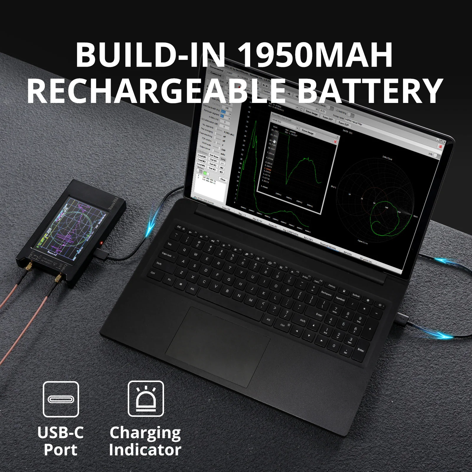 NanoVNA-H4 Vector Network Analyzer | 10kHz-1.5GHz | 4.0” Touch Screen | MicroSD Port | 1950mAh Battery | PC & Android Software Support - Image 5