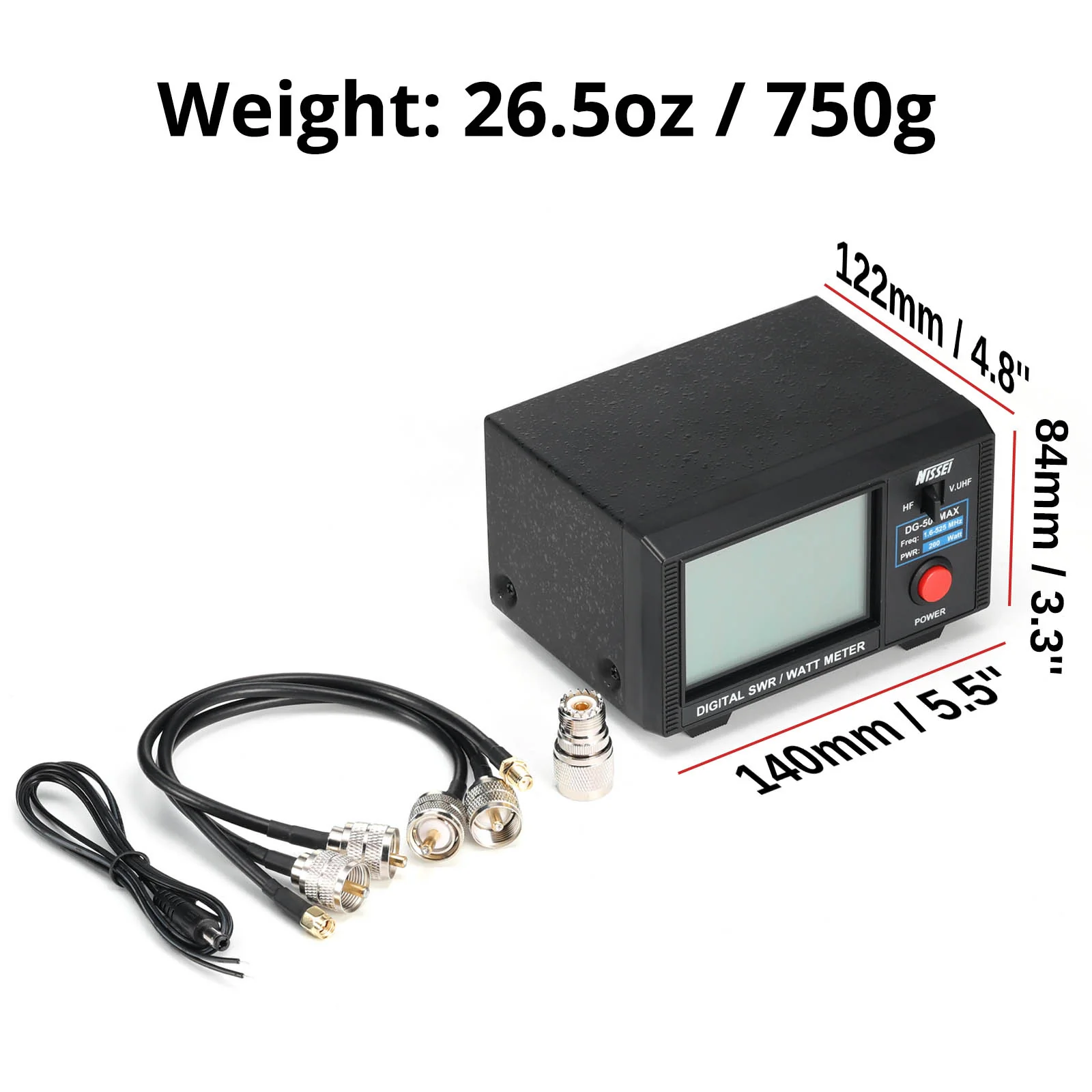 NISSEI DG-503 / DG-503MAX SWR Meter | HF/Dual Band | 3.5" LCD Screen | Max 200W | CW/FM/FDMA/DMR/AM/SSB - Image 7