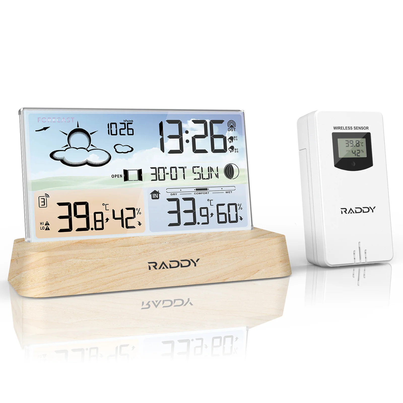 Raddy DT6 Weather Station | Temperature Humidity | Dual Alarm Clock | Adjustable Backlight - Image 10