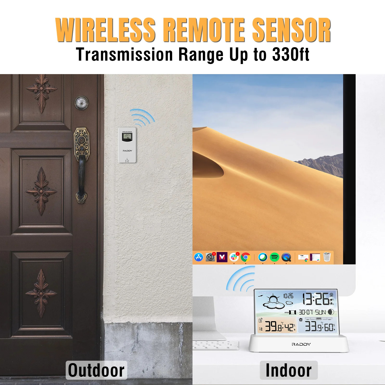Raddy DT6 Weather Station | Temperature Humidity | Dual Alarm Clock | Adjustable Backlight - Image 6