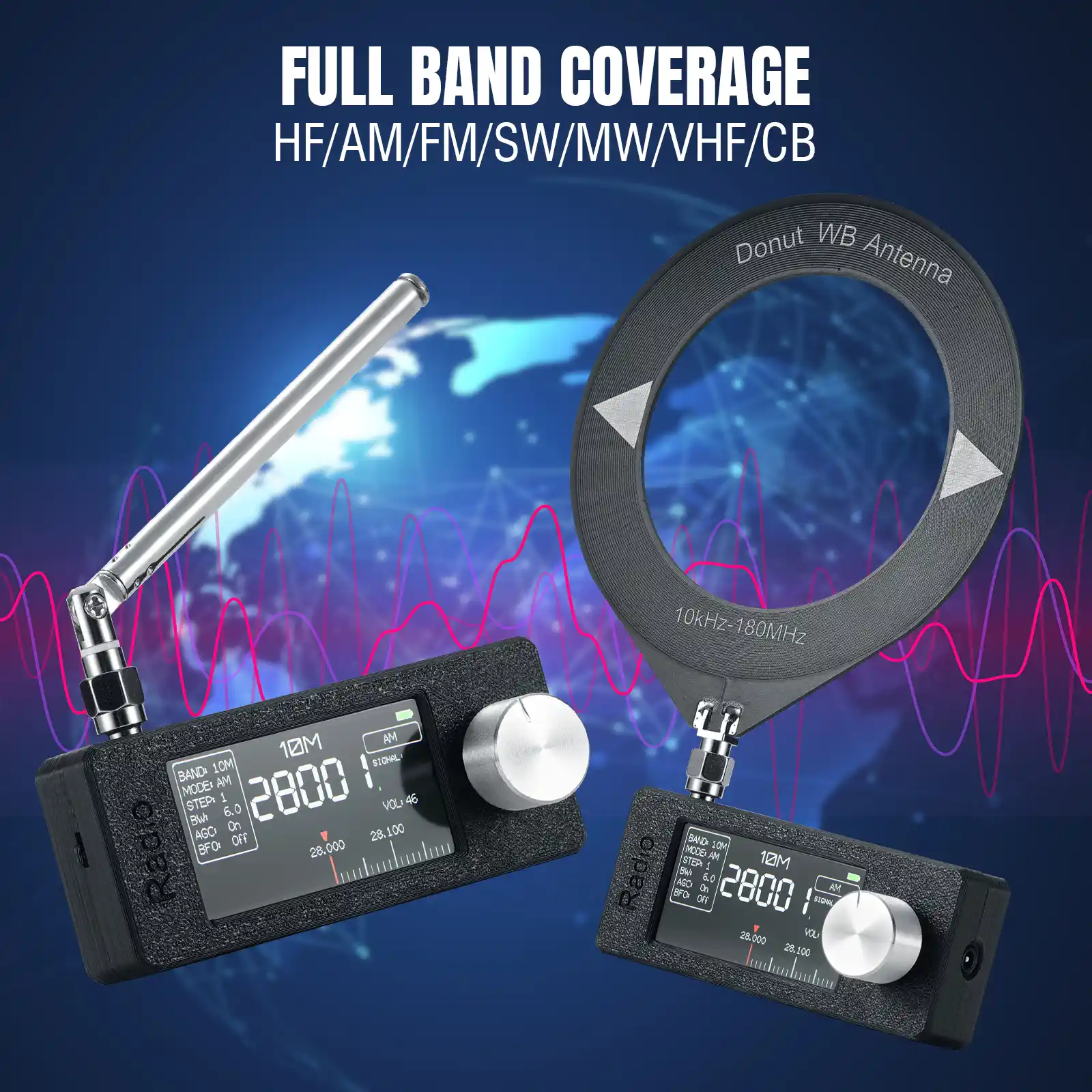 Raddy Mini Radio All-Band DSP Radio | Si4732 Chip | FM/SW/MW/VHF/CB Receiver | LSB/USB Modes | Headphone Amplifier | 1.9" Color Screen | Pocket Size | Firmware Upgrade - Image 3