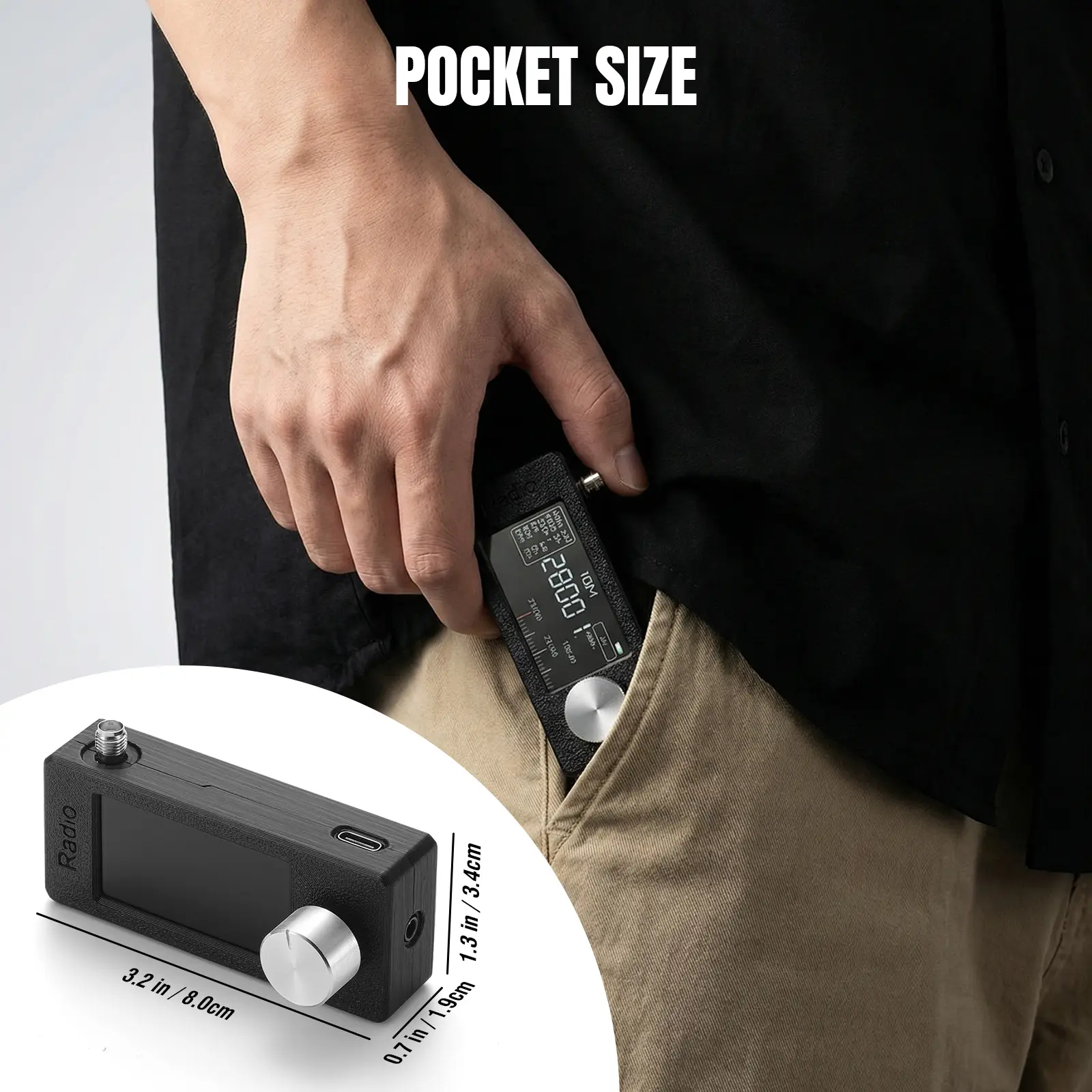 Raddy Mini Radio All-Band DSP Radio | Si4732 Chip | FM/SW/MW/VHF/CB Receiver | LSB/USB Modes | Headphone Amplifier | 1.9" Color Screen | Pocket Size | Firmware Upgrade - Image 4