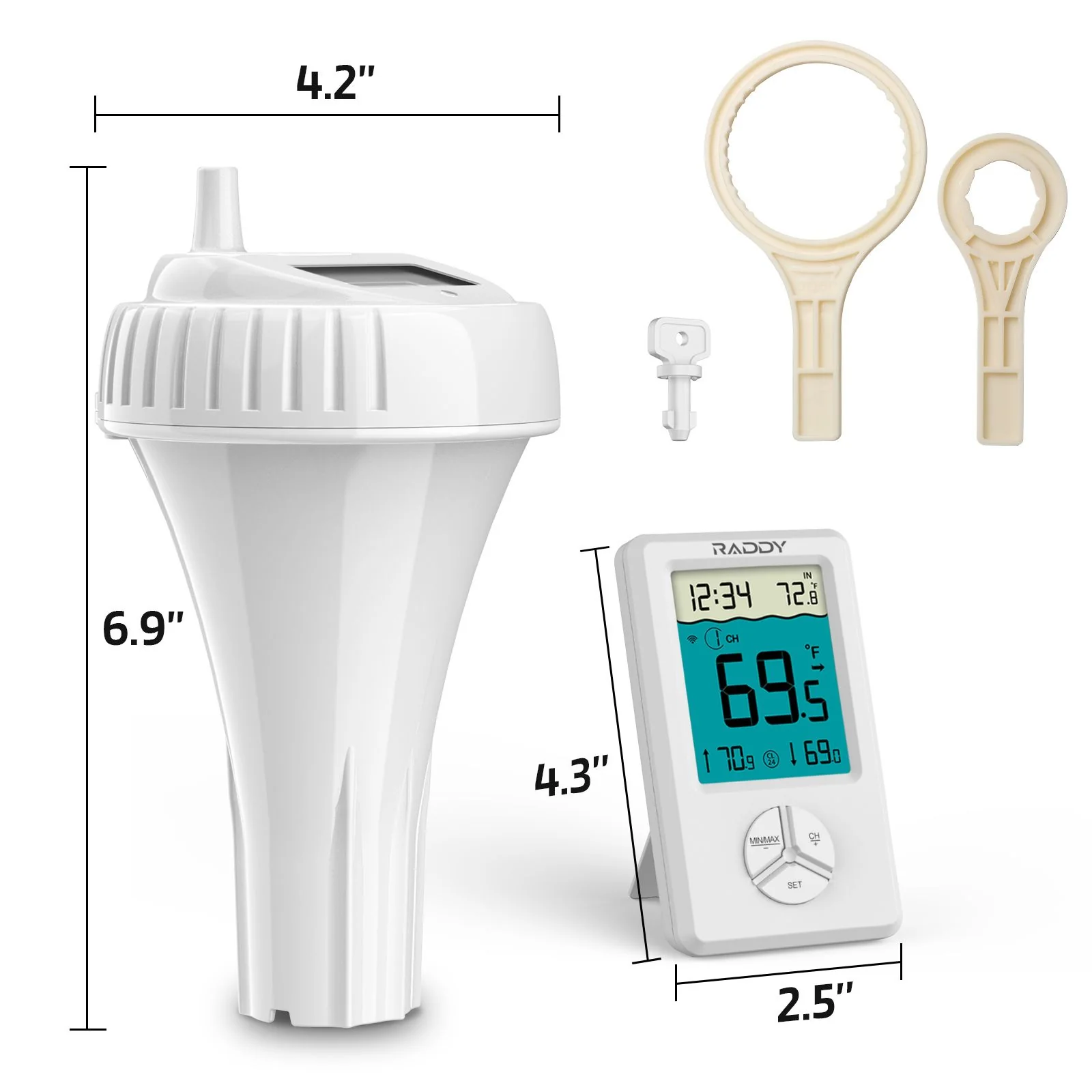 Raddy PT-1 Wireless Water Thermometer | Digital Screen | IPX7 Waterproof | for Pools Hot Tubs Pond Bath - Image 5