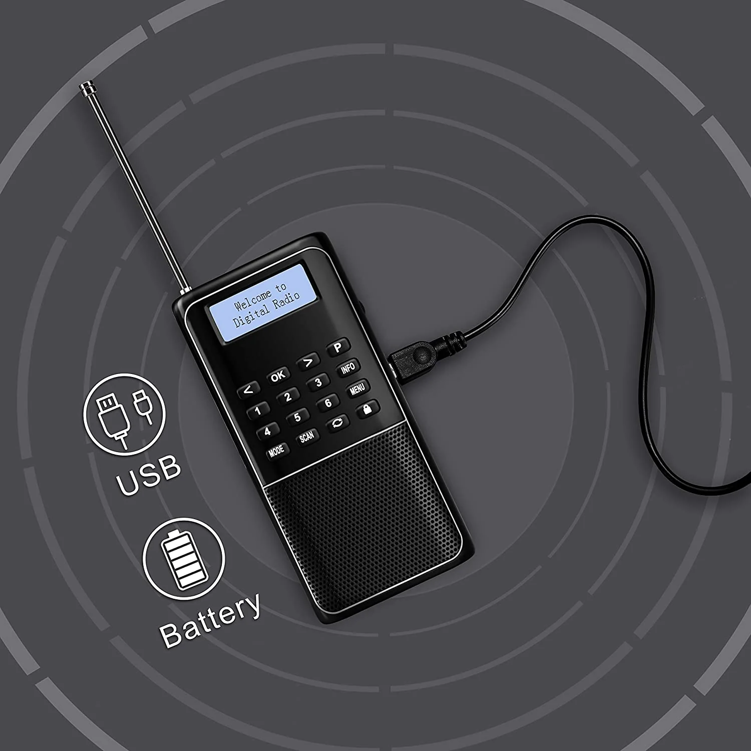 Raddy RD23 Tragbares DAB Radio | Bluetooth-Verbindung | Batteriebetrieben - Image 2