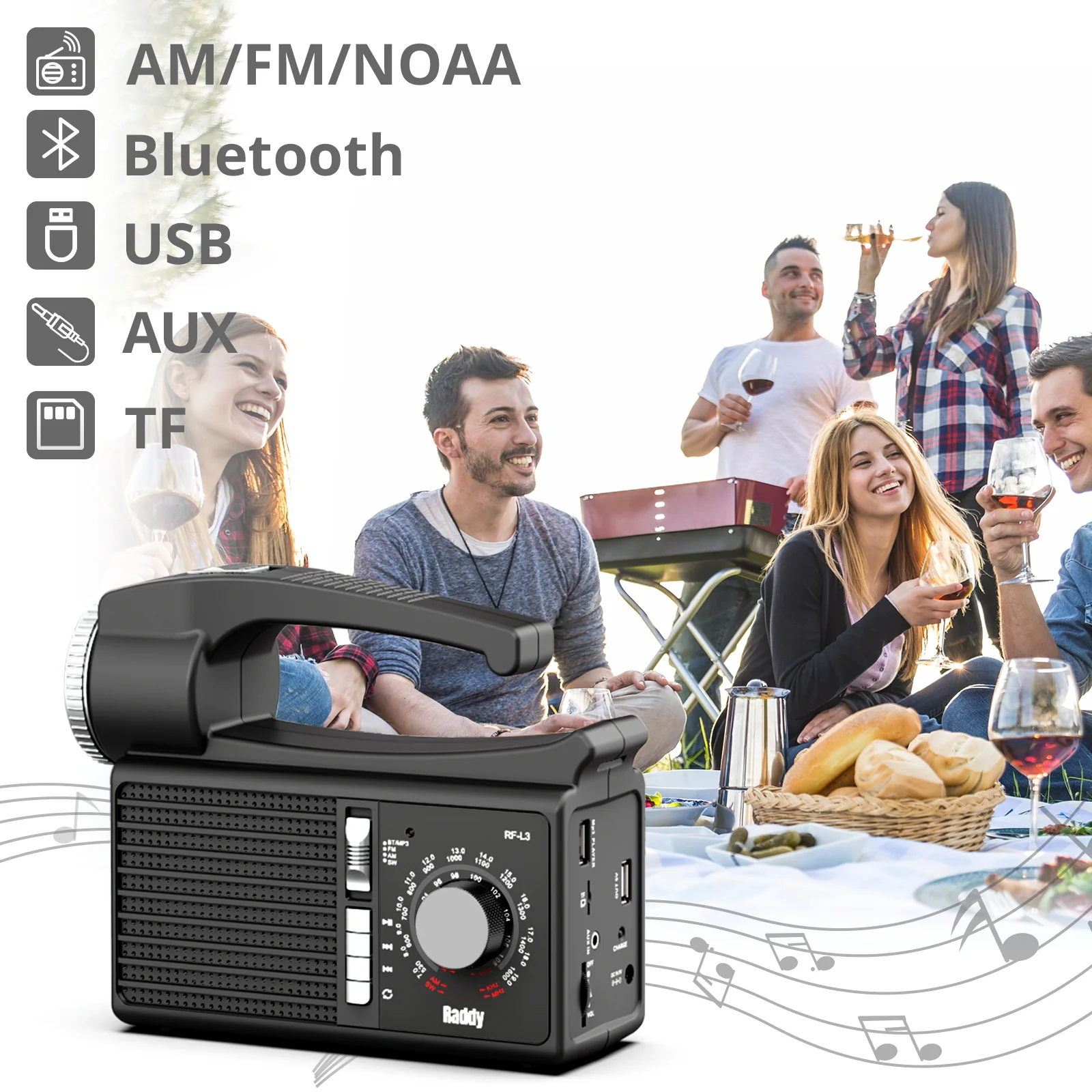 Raddy RF-L3 Portable Solar Generator | with Solar Panel | Flashlight  Music Player [DISCONTINUED] - Image 5
