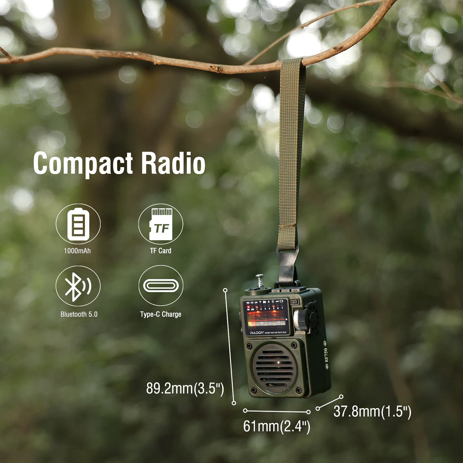 Raddy RF750 Shortwave Radio | AM/FM/SW/WB | Portable Digital Rechargeable | Bluetooth 5.0 - Image 9