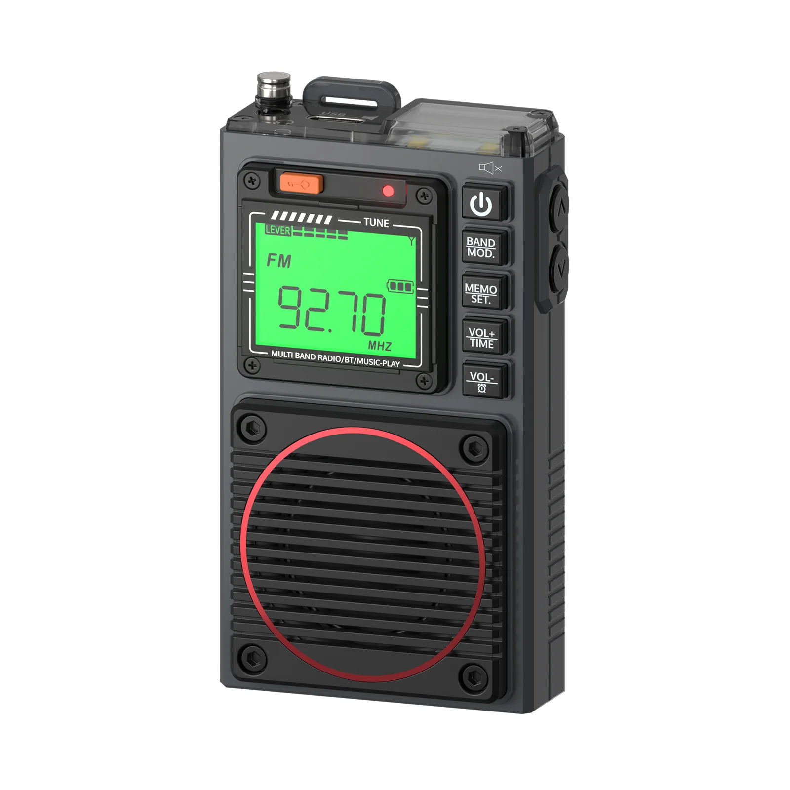 Raddy RF75A Shortwave Radio | Bluetooth 5.0 APP Control | FM AM VHF SW WB | Type-C Charging | SOS Flashlight - Image 2